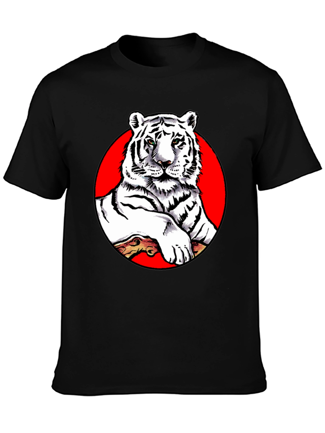 Cool White Tiger Graphic Tee - Black