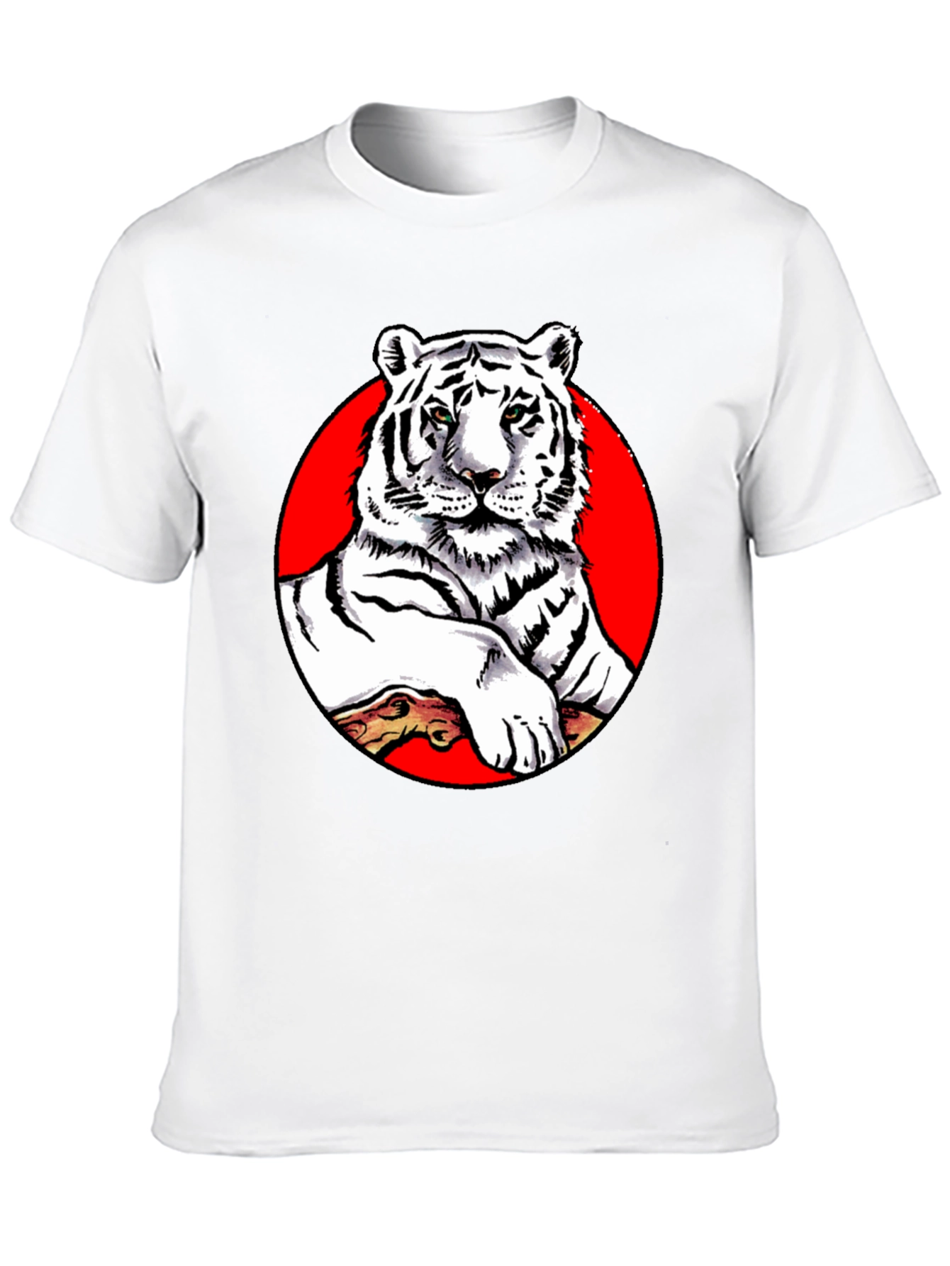 Cool White Tiger Graphic Tee - Black