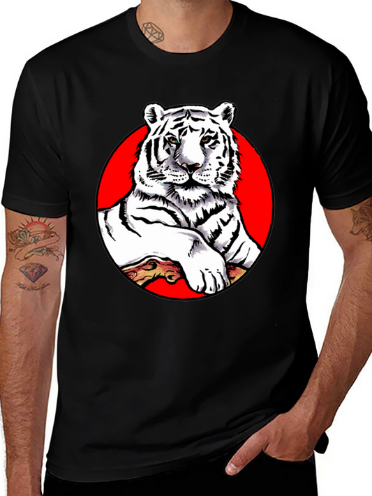 Cool White Tiger Graphic Tee - Black