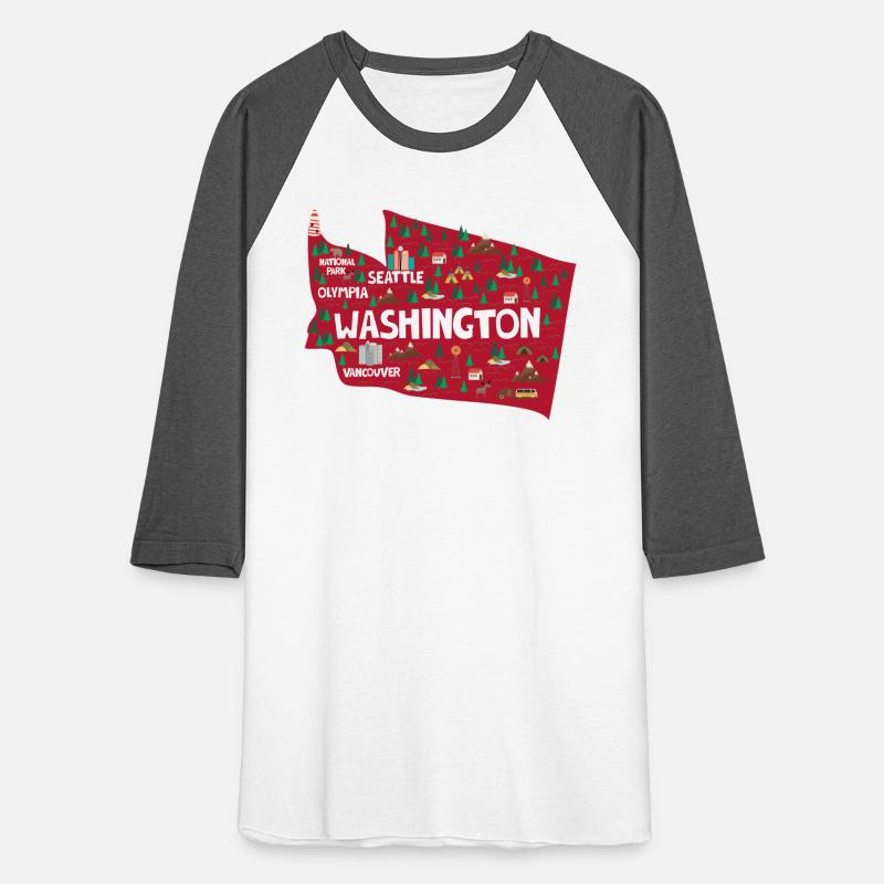 Washington State Usa Illustrated Map
