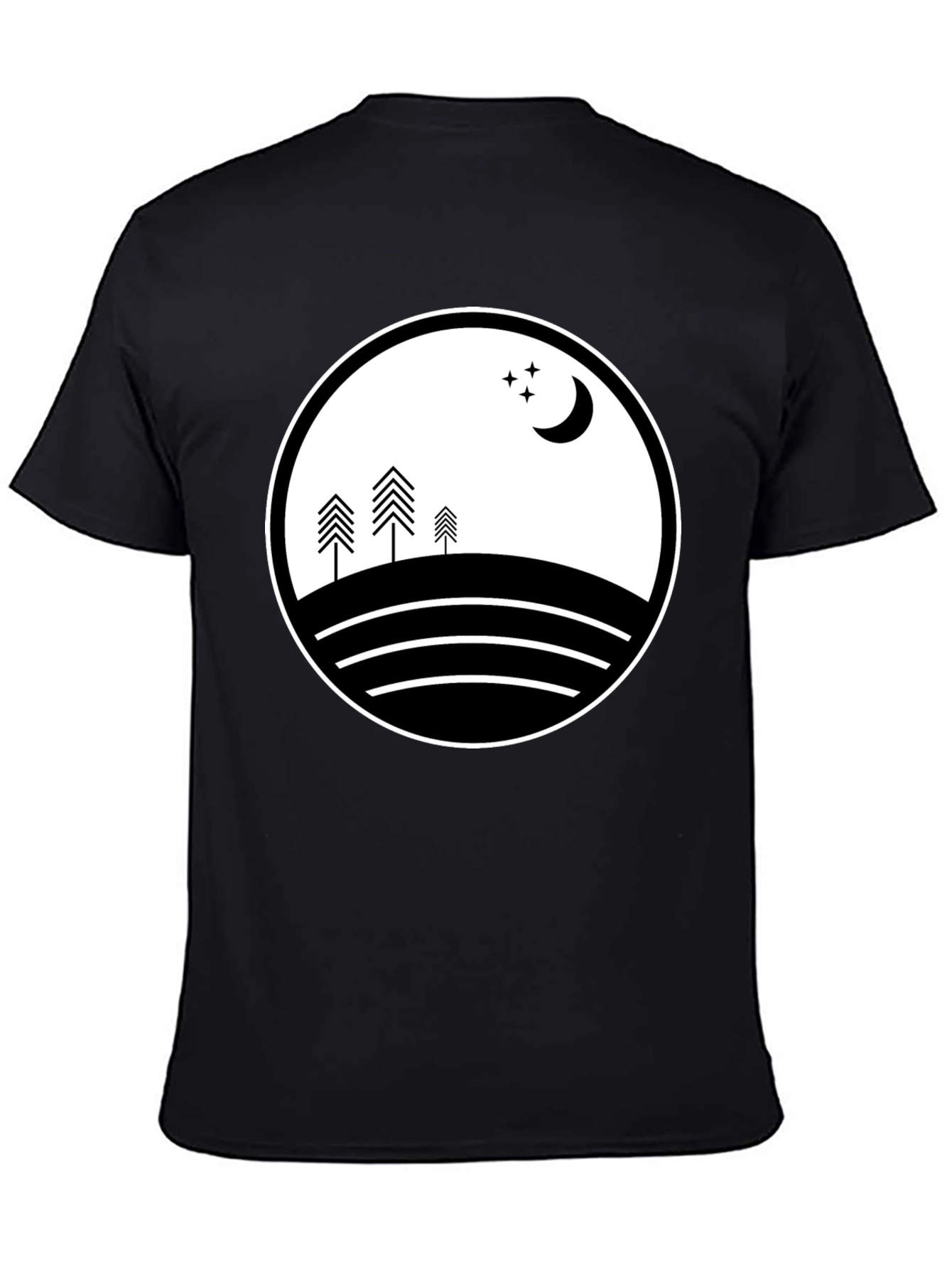 Nature Scene Black Graphic Tee