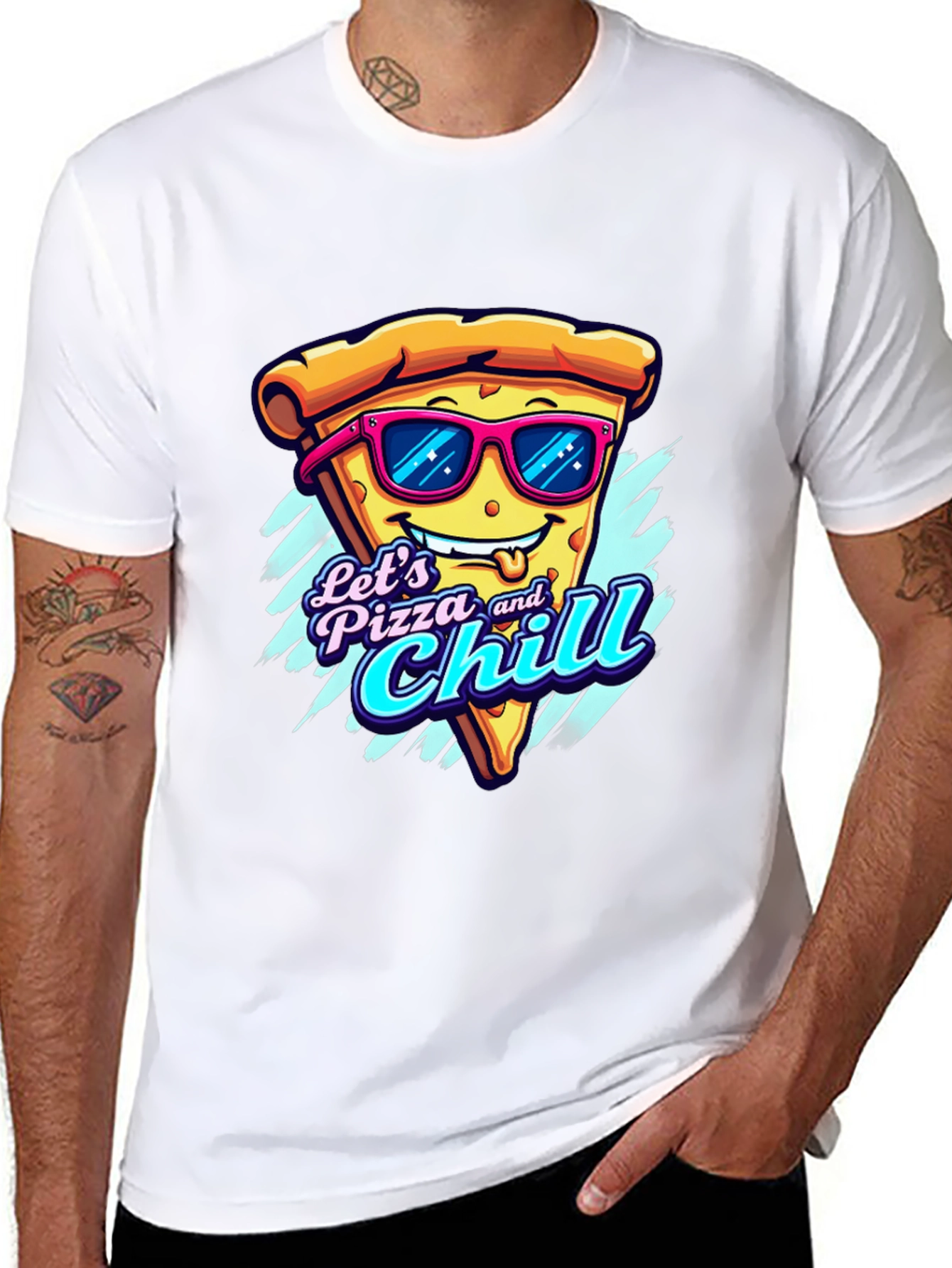 Lets Pizza and Chill Funny Graphic Tee