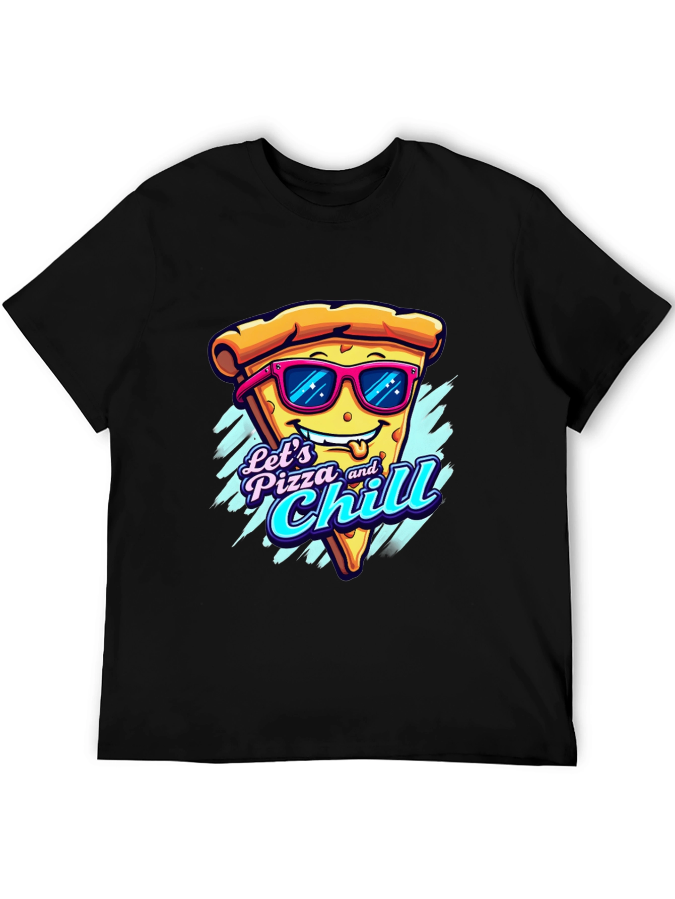 Lets Pizza and Chill Funny Graphic Tee
