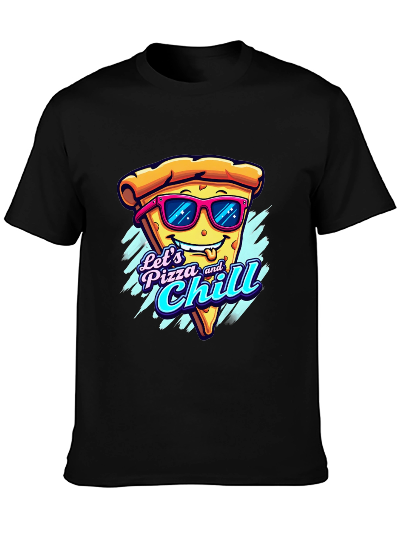 Lets Pizza and Chill Funny Graphic Tee
