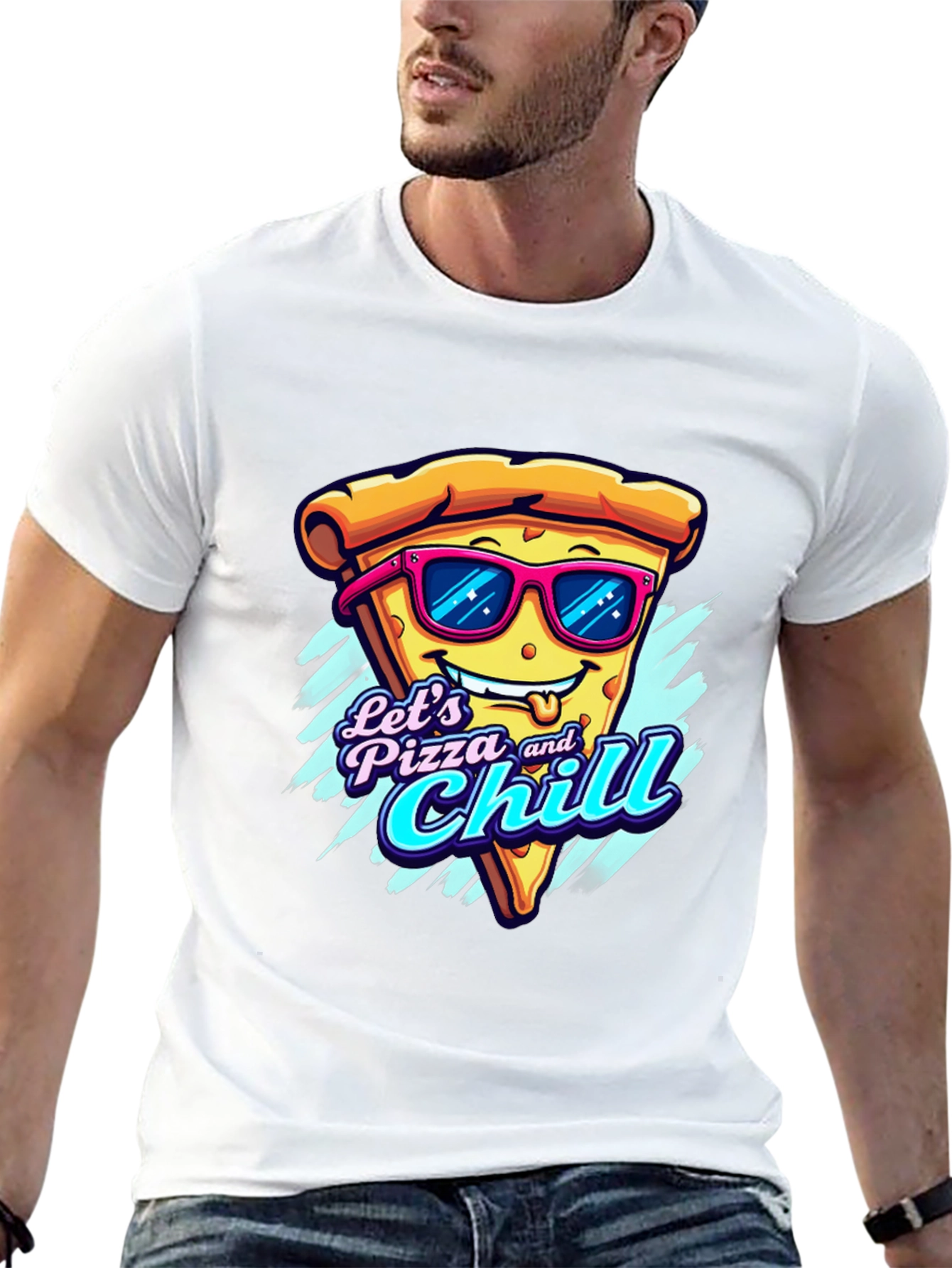 Lets Pizza and Chill Funny Graphic Tee