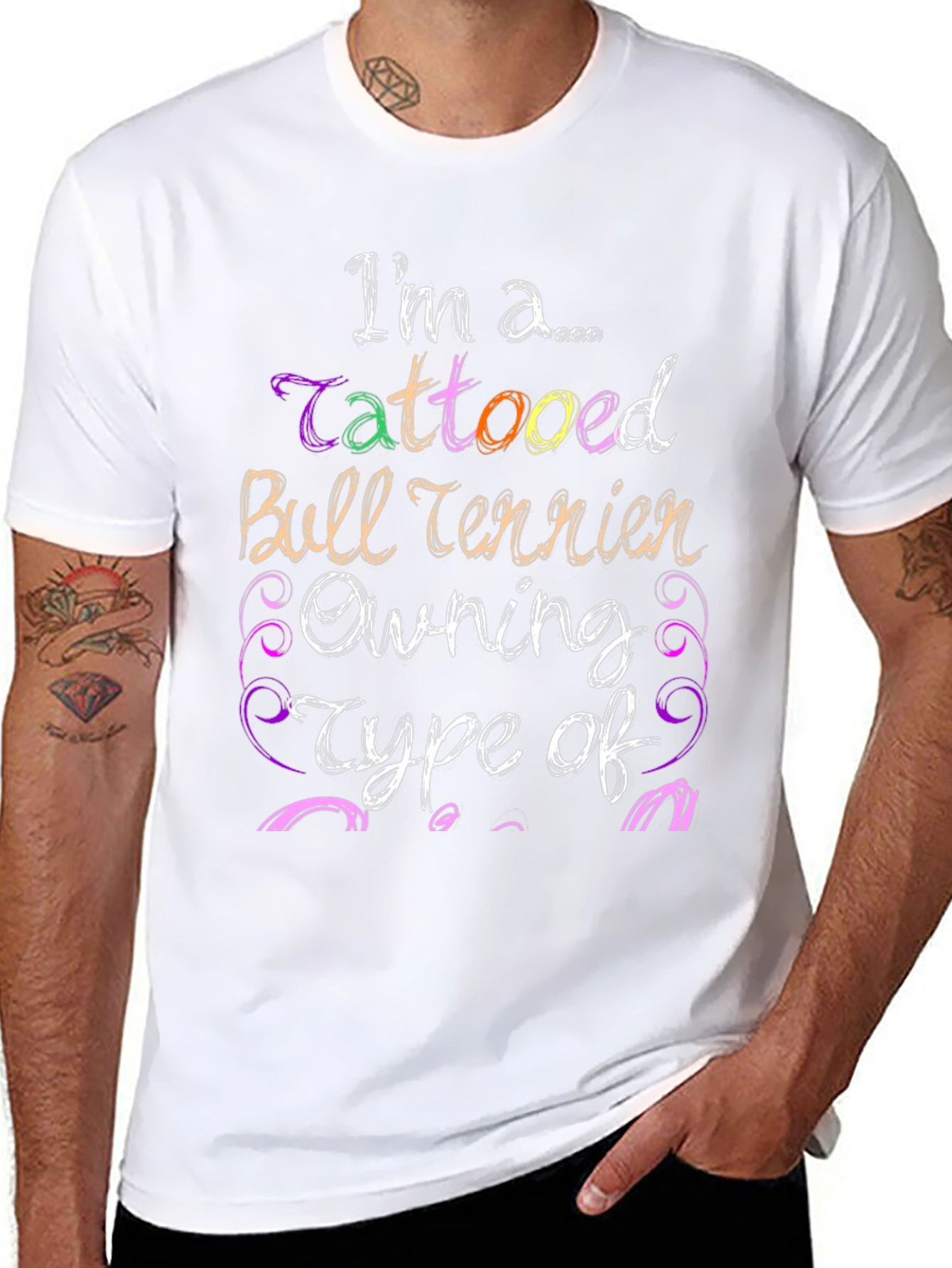 Tattooed Bull Terrier Owner Graphic Tee