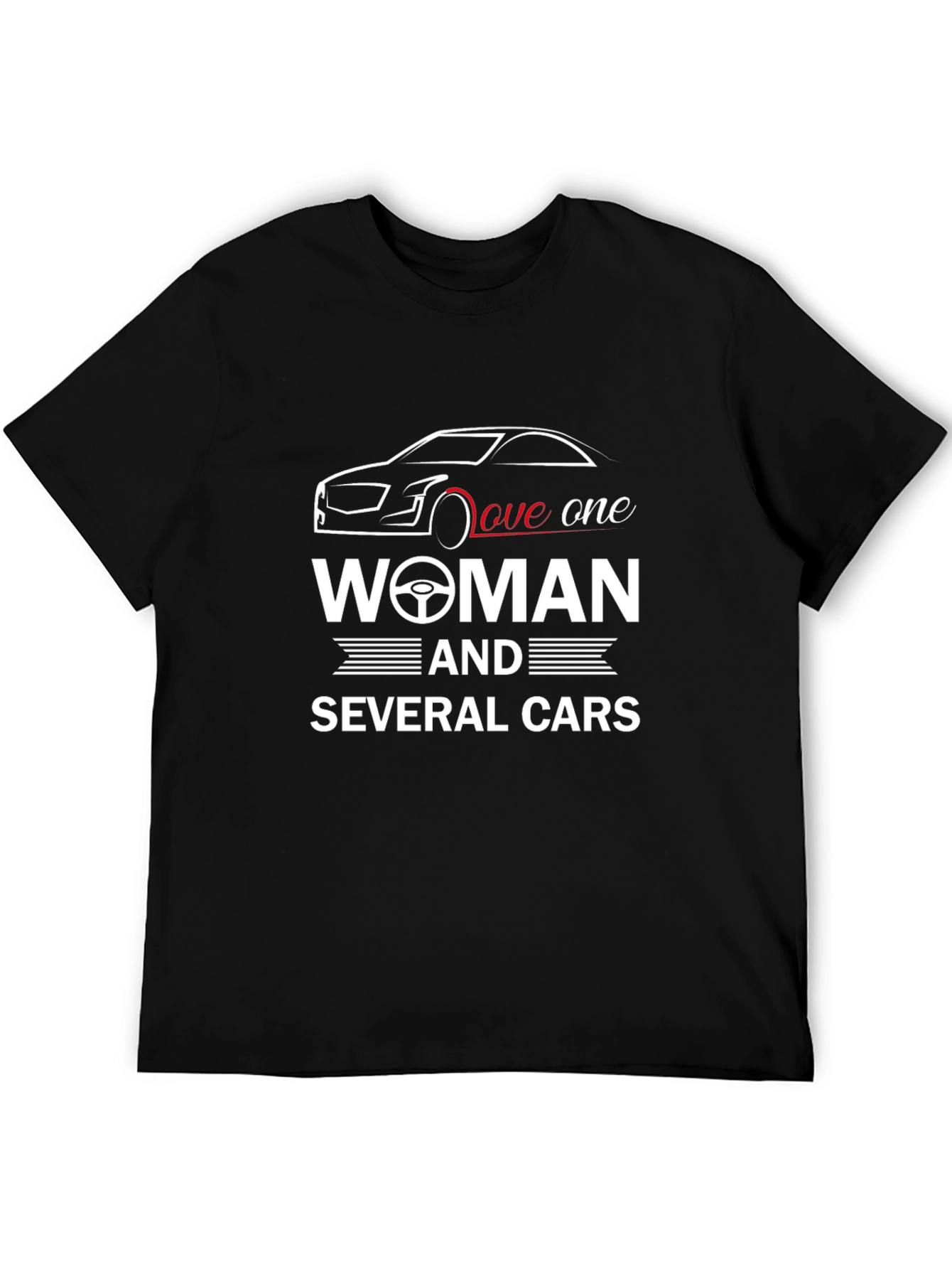 Love One Woman and Several Cars Graphic Tee