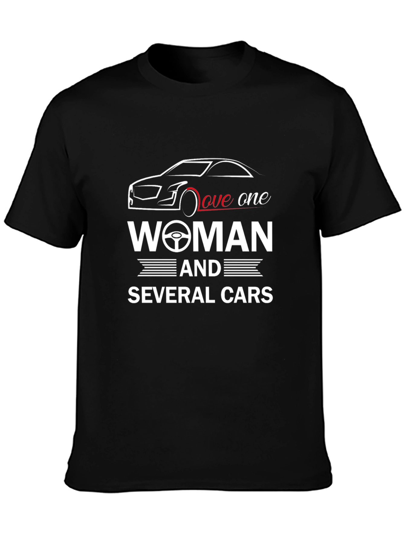 Love One Woman and Several Cars Graphic Tee