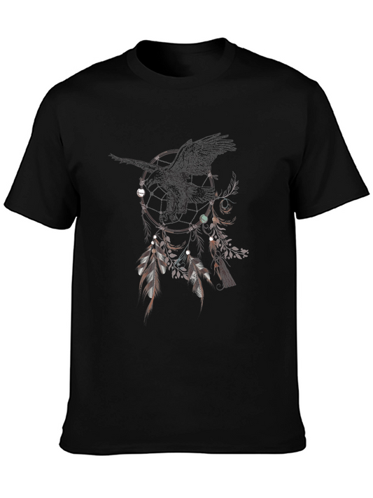 Raven Dreamcatcher Graphic Tee - Unique Design