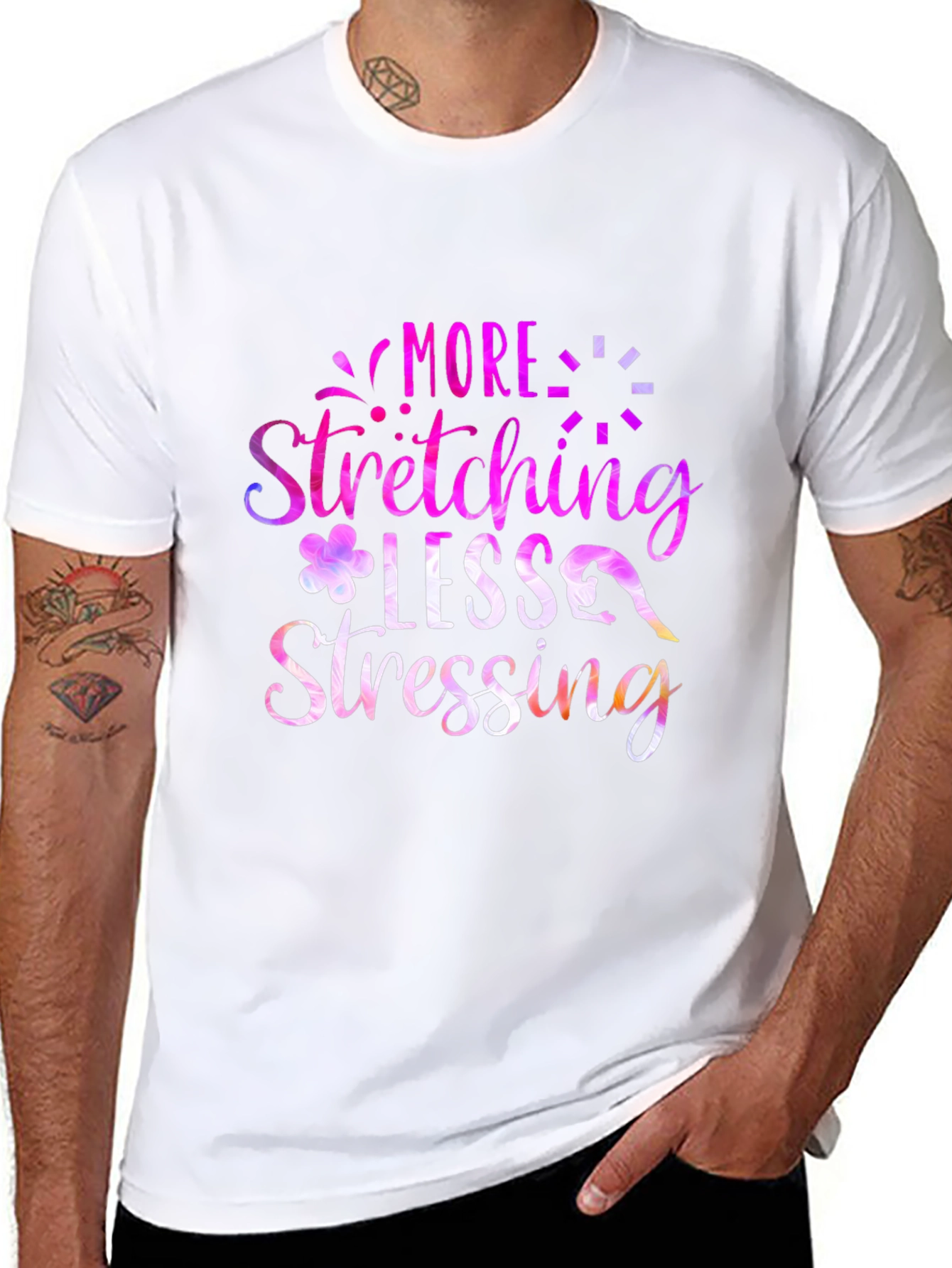 More Stretching Less Stressing Graphic Tee