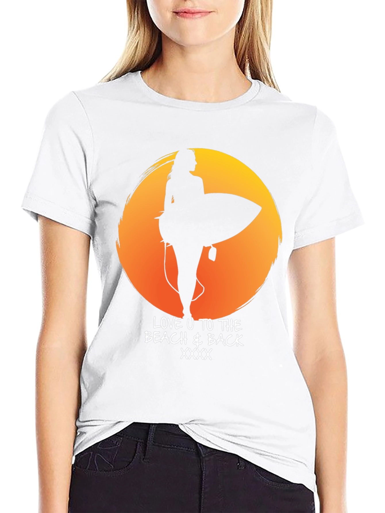 Beach Lover T-Shirt - Sunset Surf Design