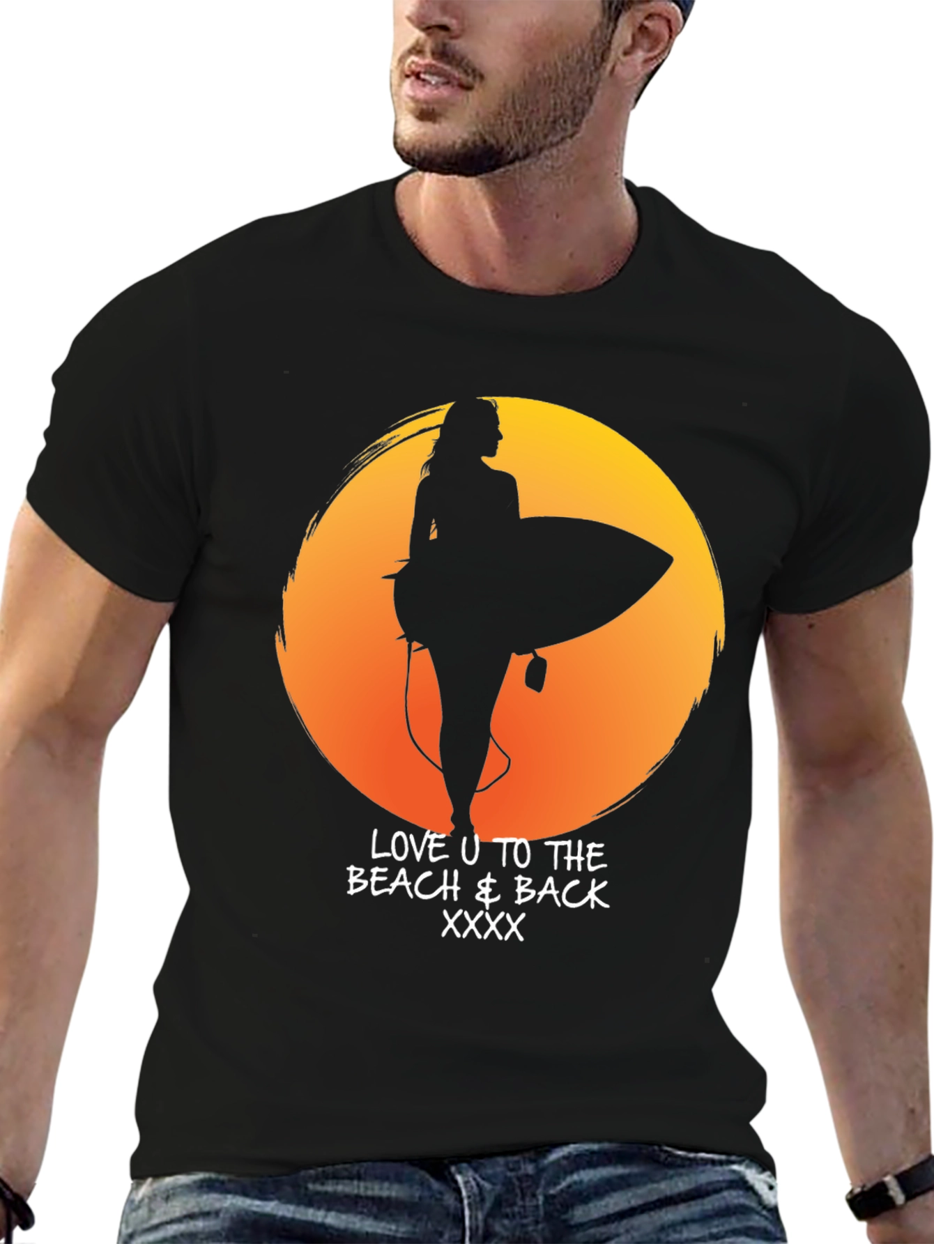 Beach Lover T-Shirt - Sunset Surf Design