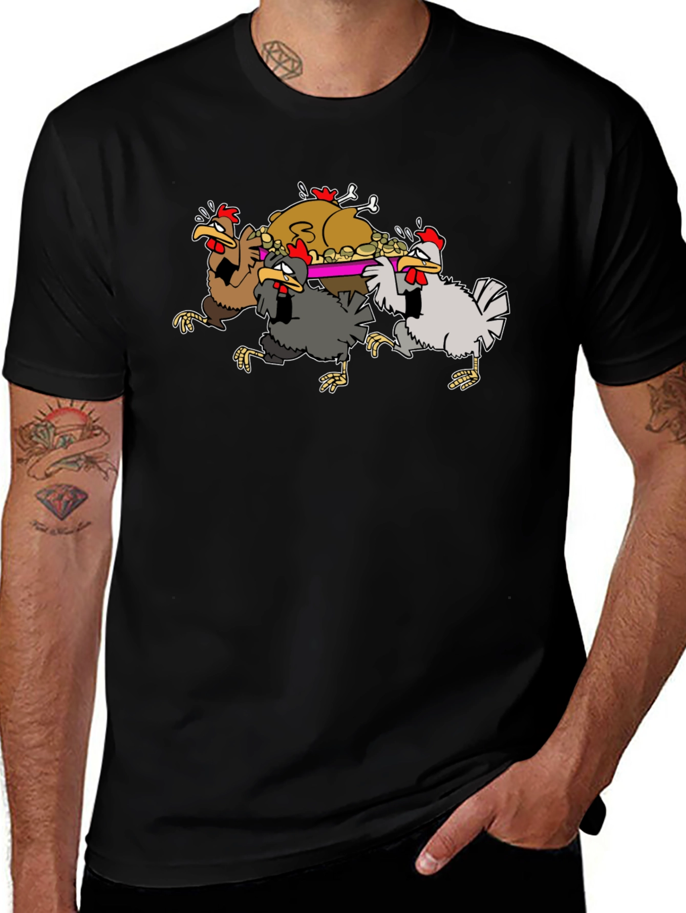 Funny Chickens Thanksgiving Feast T-Shirt