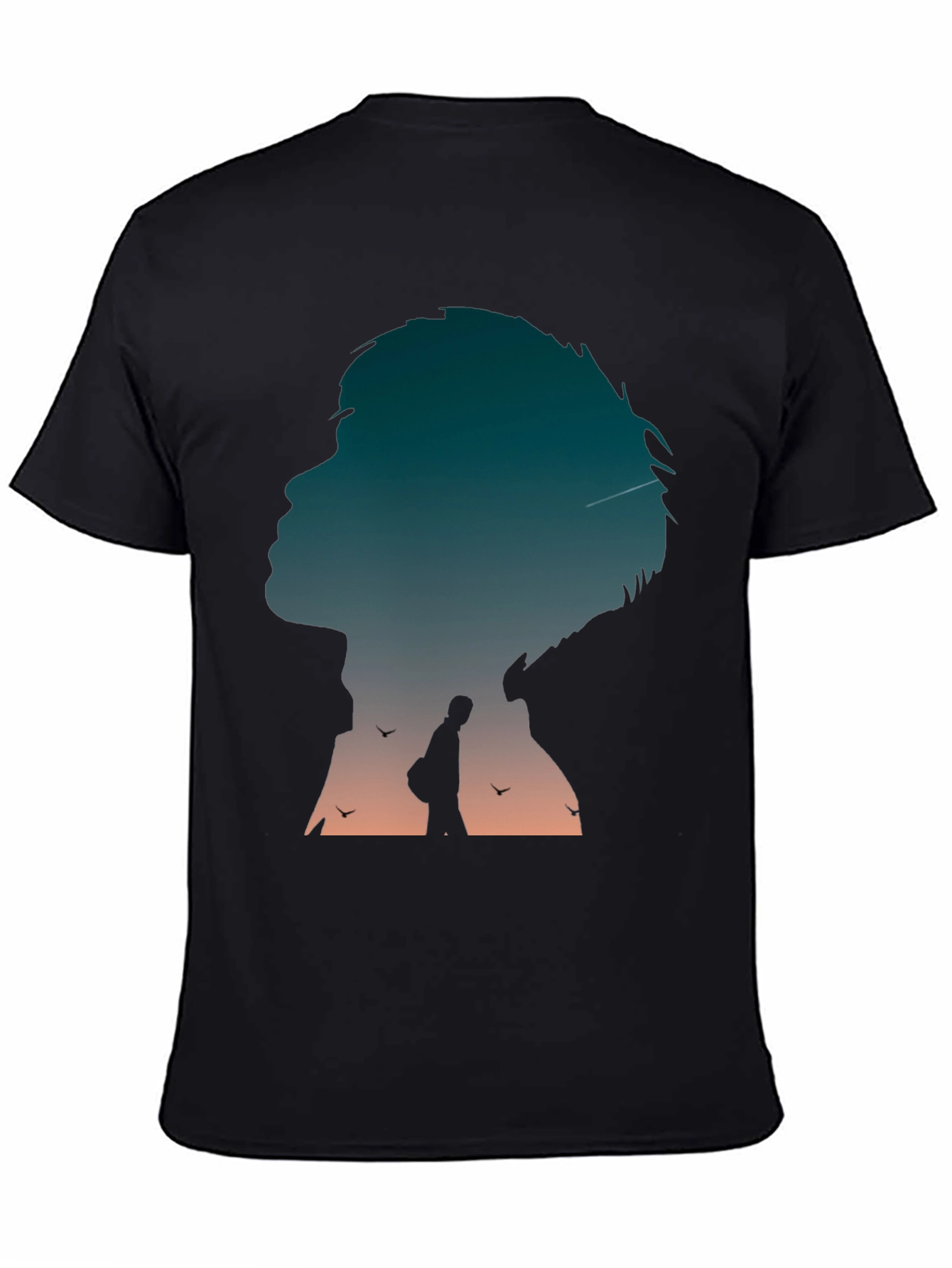 Silhouette Graphic Print Black T-Shirt