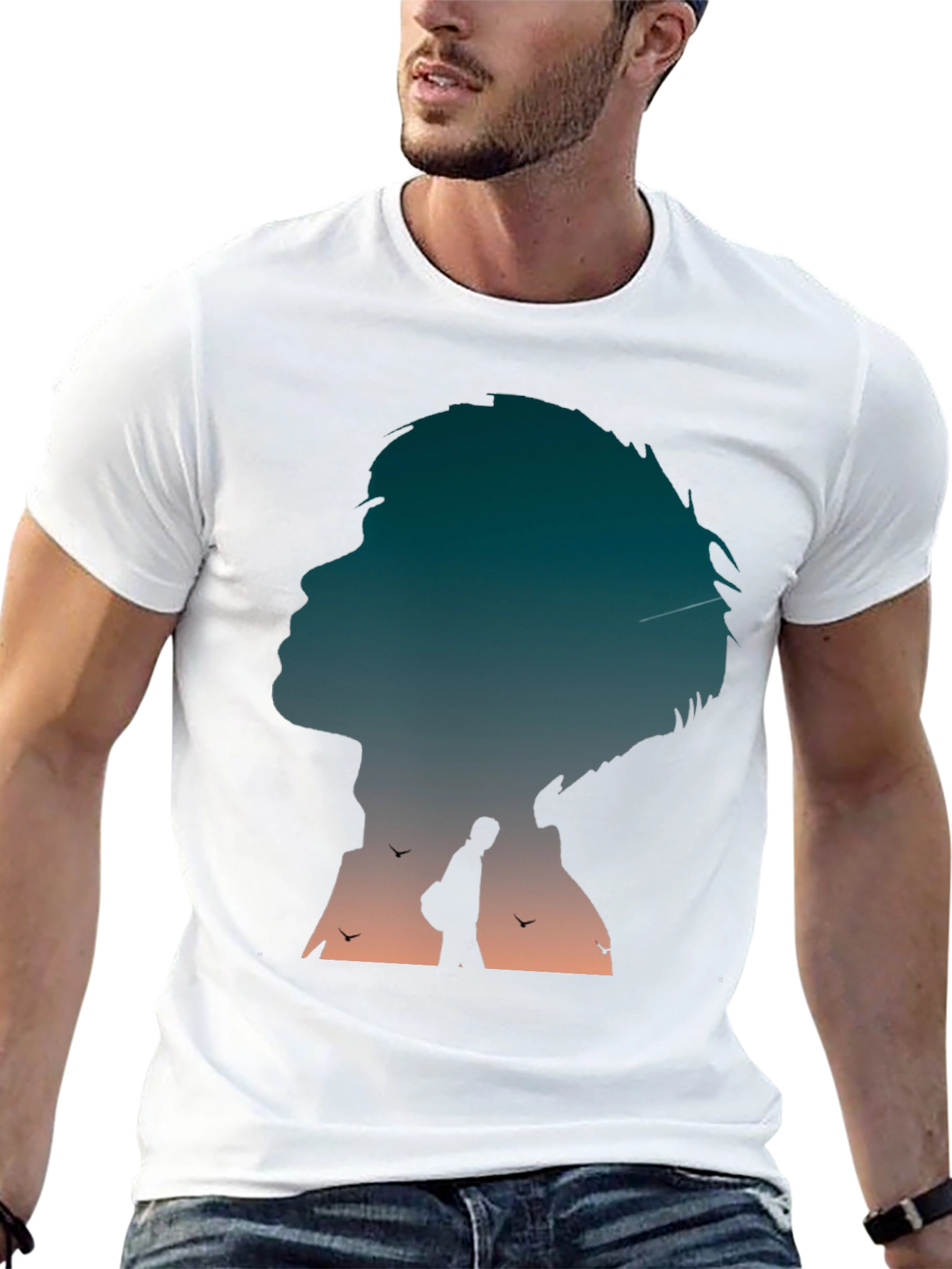 Silhouette Graphic Print Black T-Shirt
