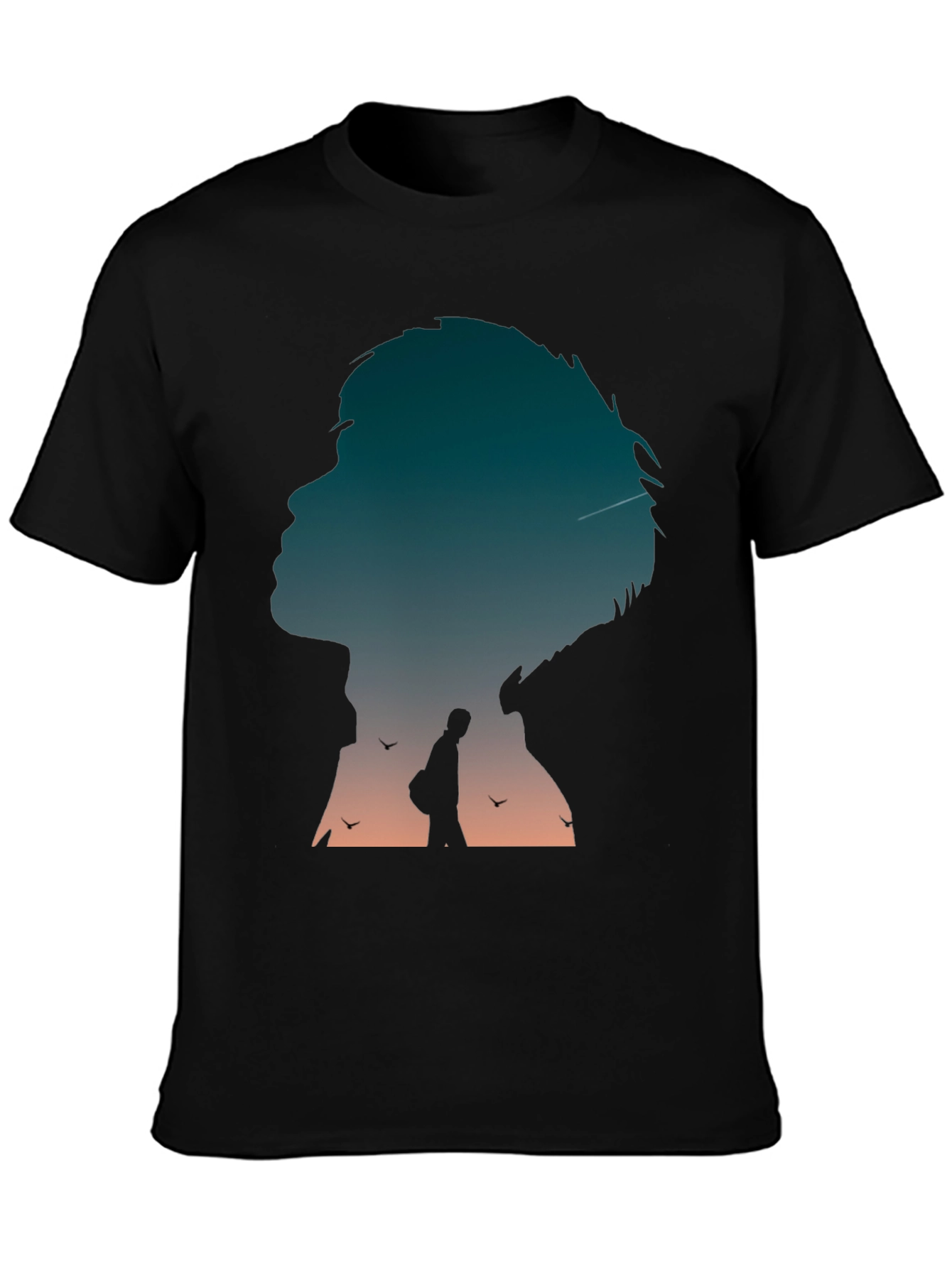 Silhouette Graphic Print Black T-Shirt