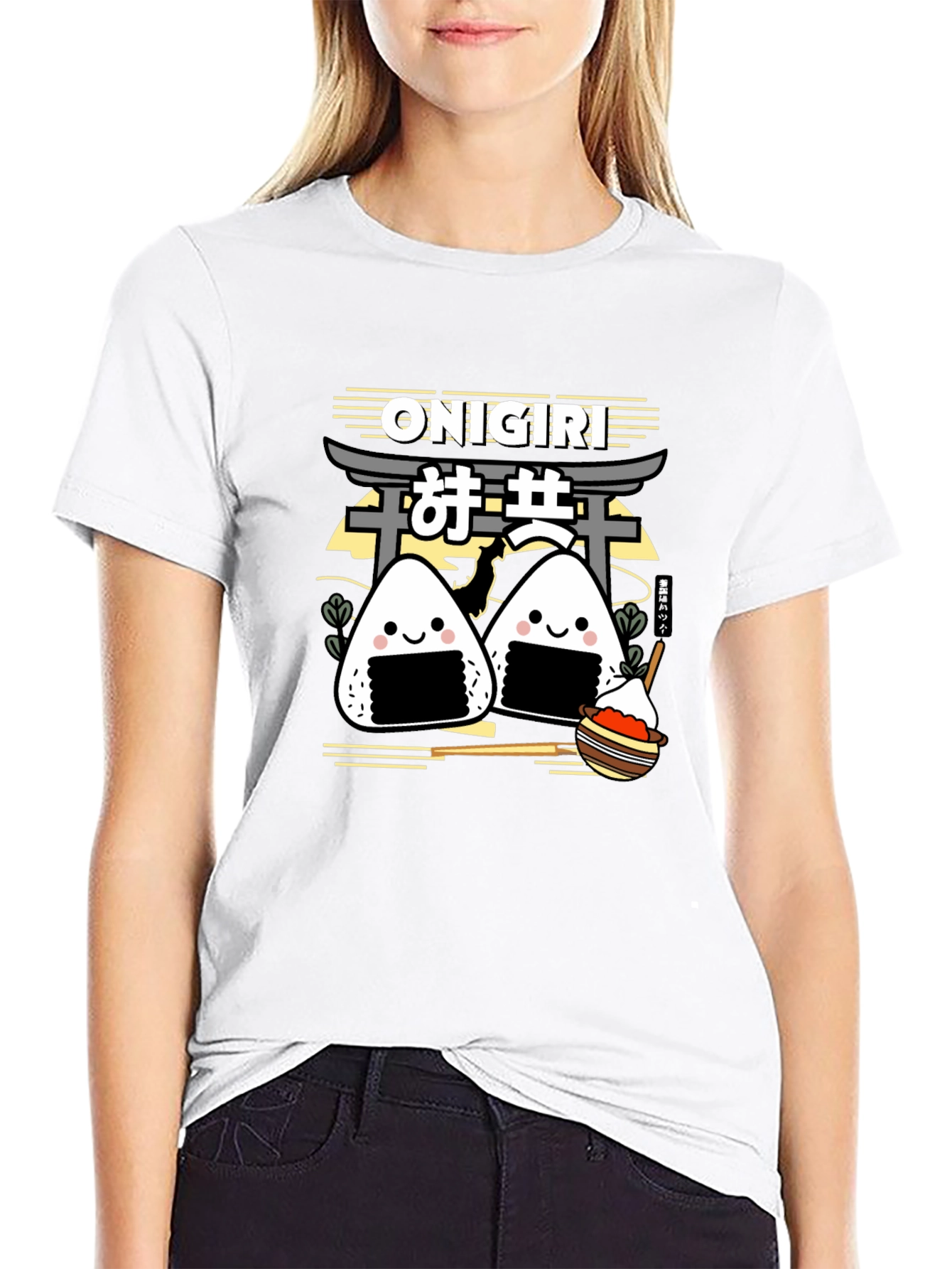 Onigiri Graphic Tee - Cute Japanese Rice Ball Shirt