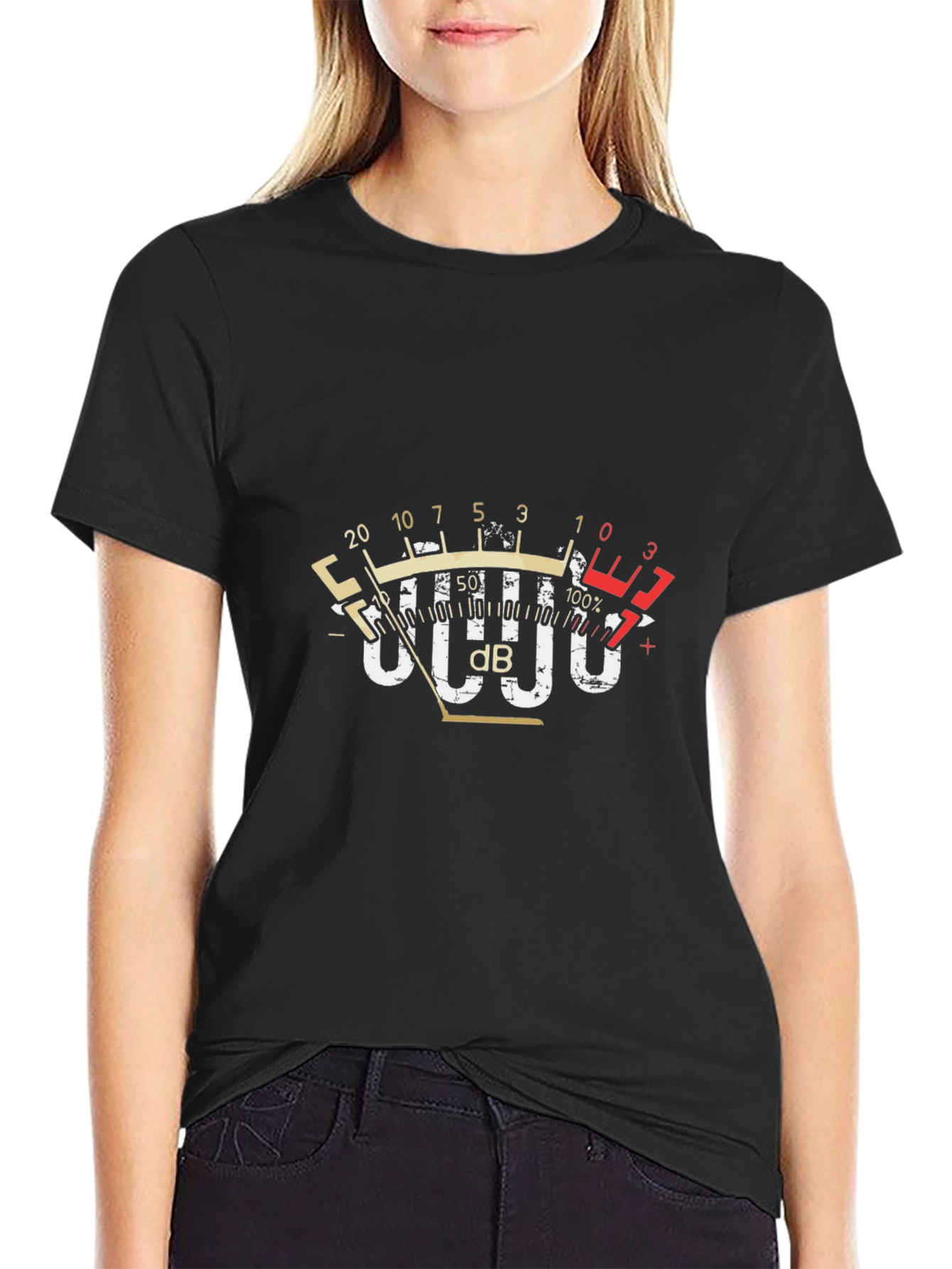 Sound Meter Graphic Tee - Black Cotton Blend