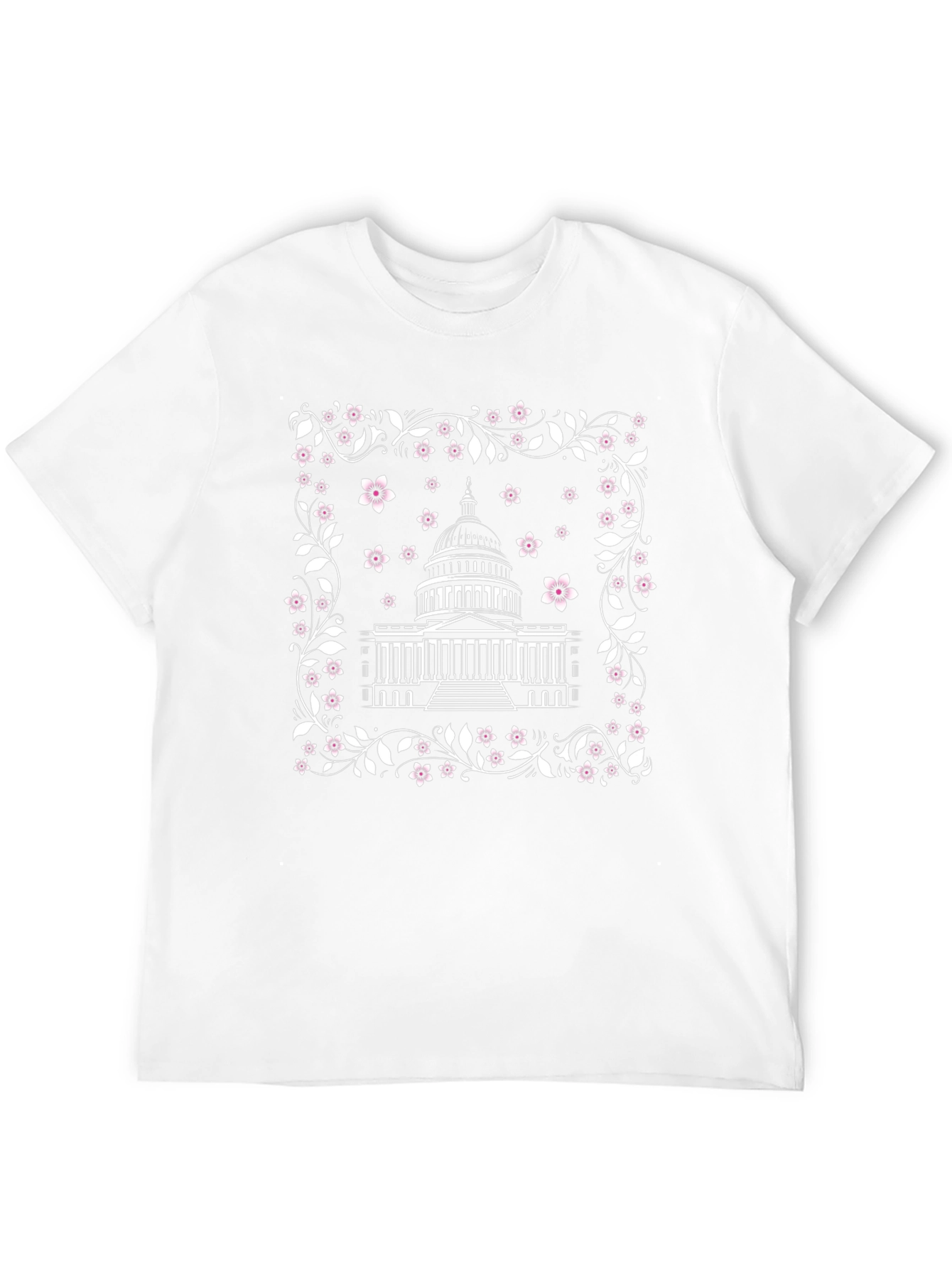 Capitol Building Floral T-Shirt - Black