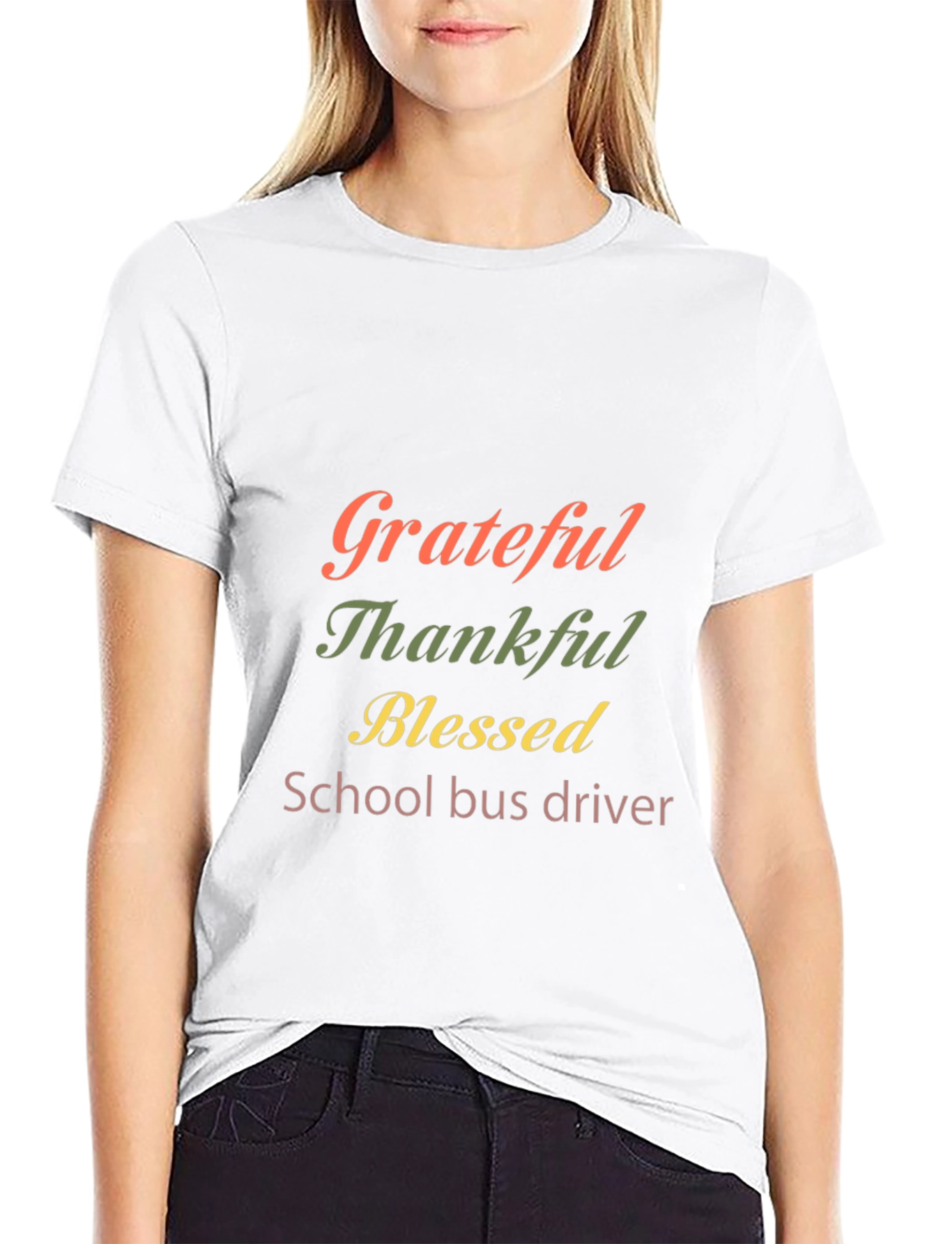 Grateful Thankful Blessed School Bus Driver T-Shirt