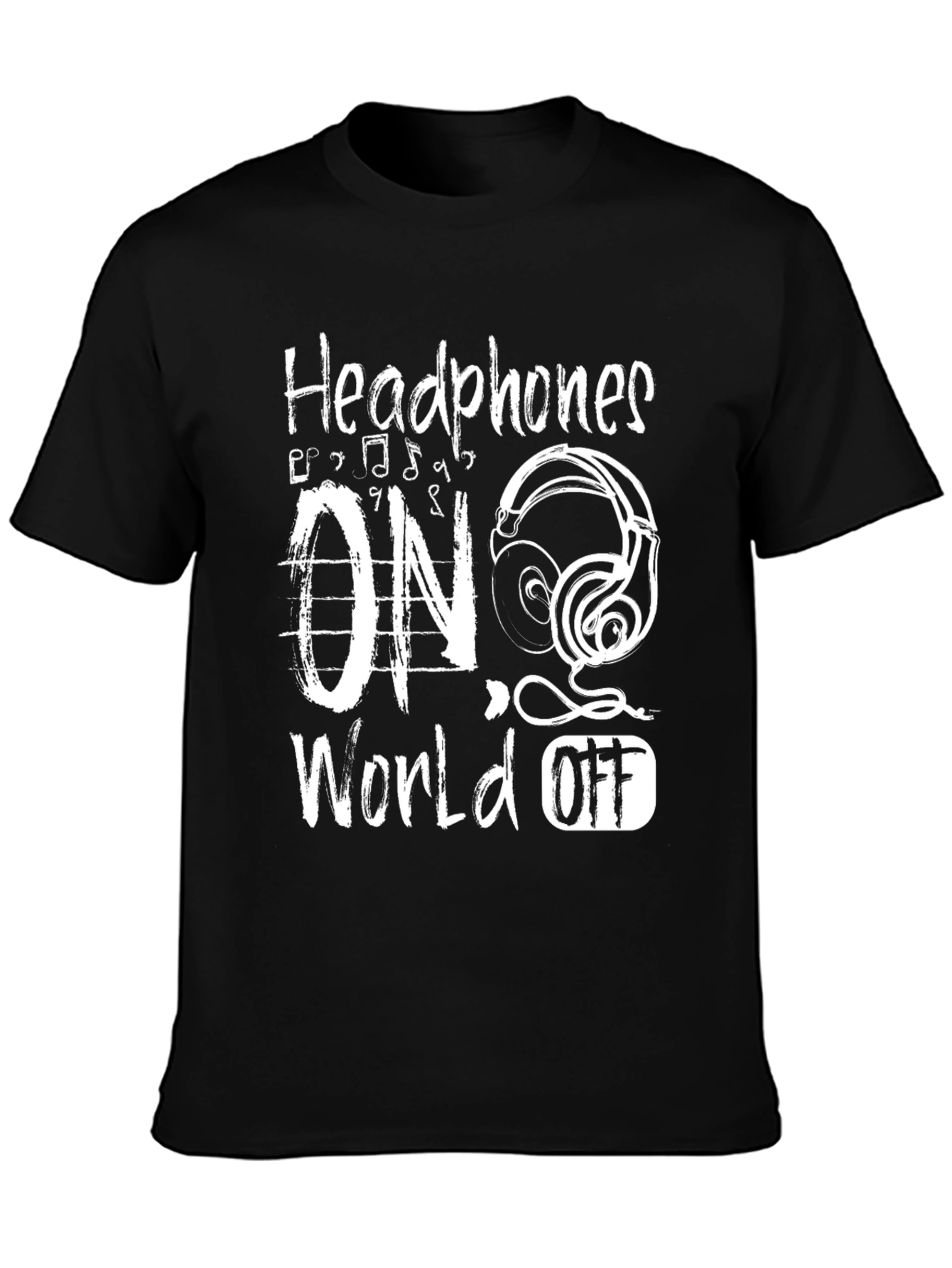 Headphones On World Off Graphic Tee