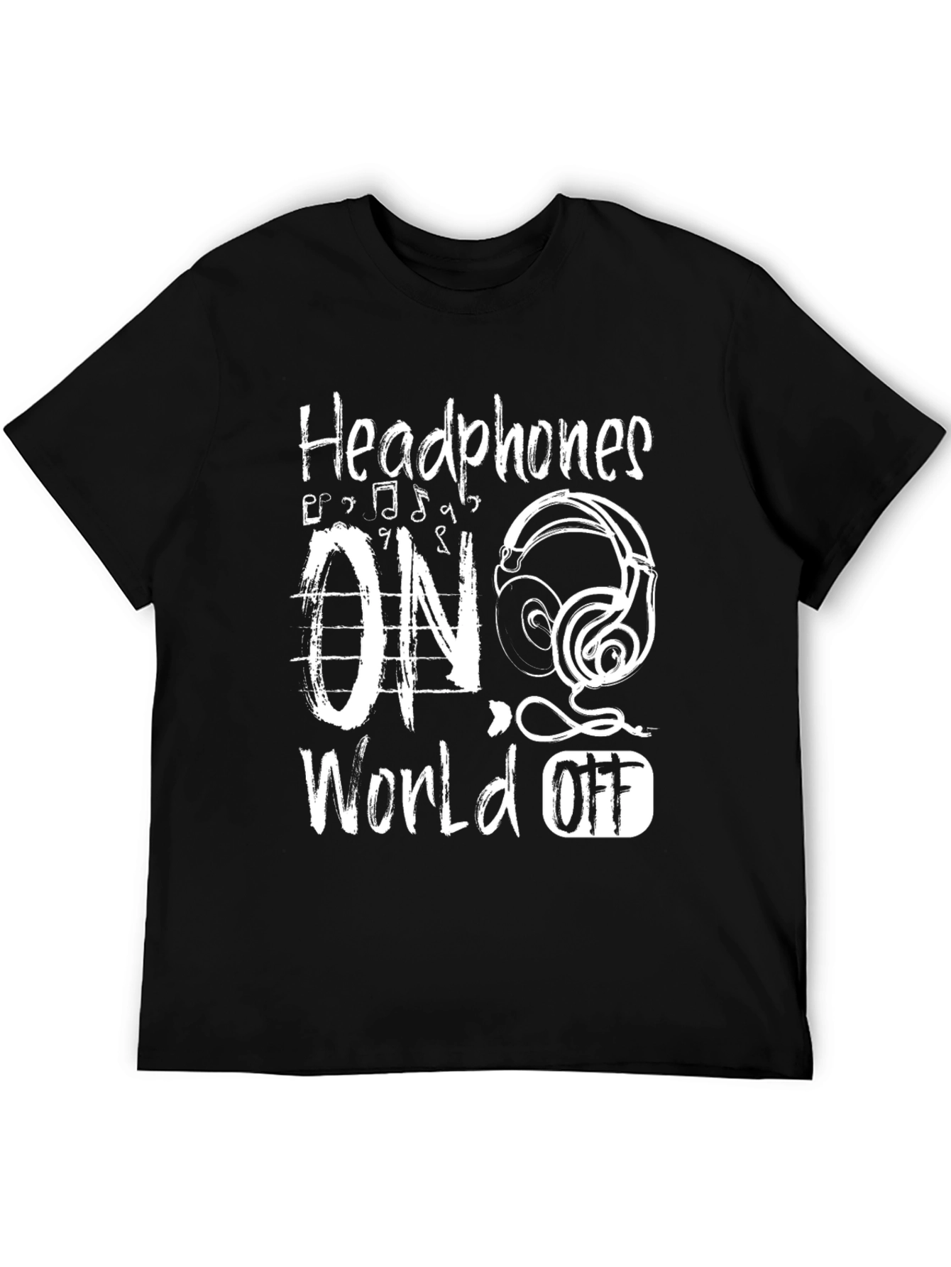 Headphones On World Off Graphic Tee