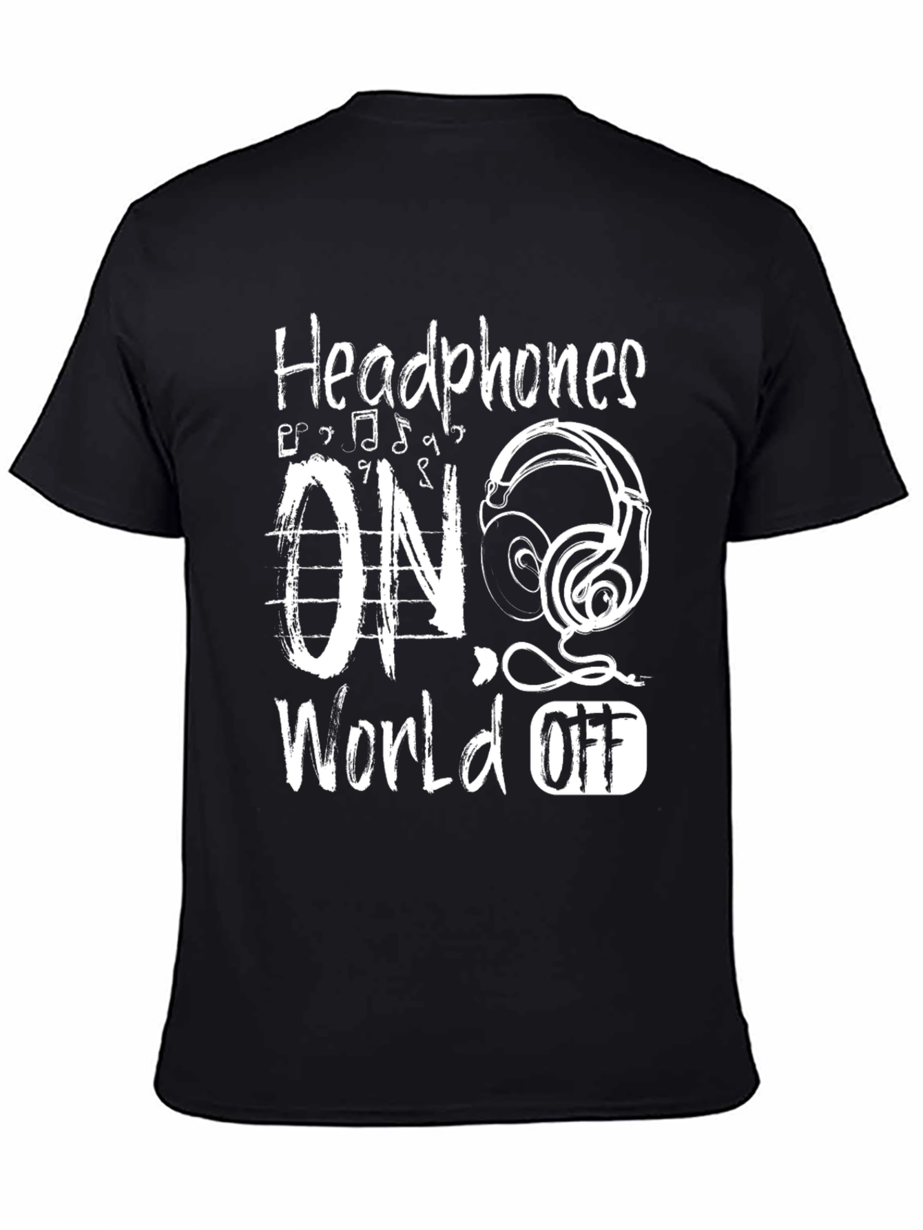 Headphones On World Off Graphic Tee