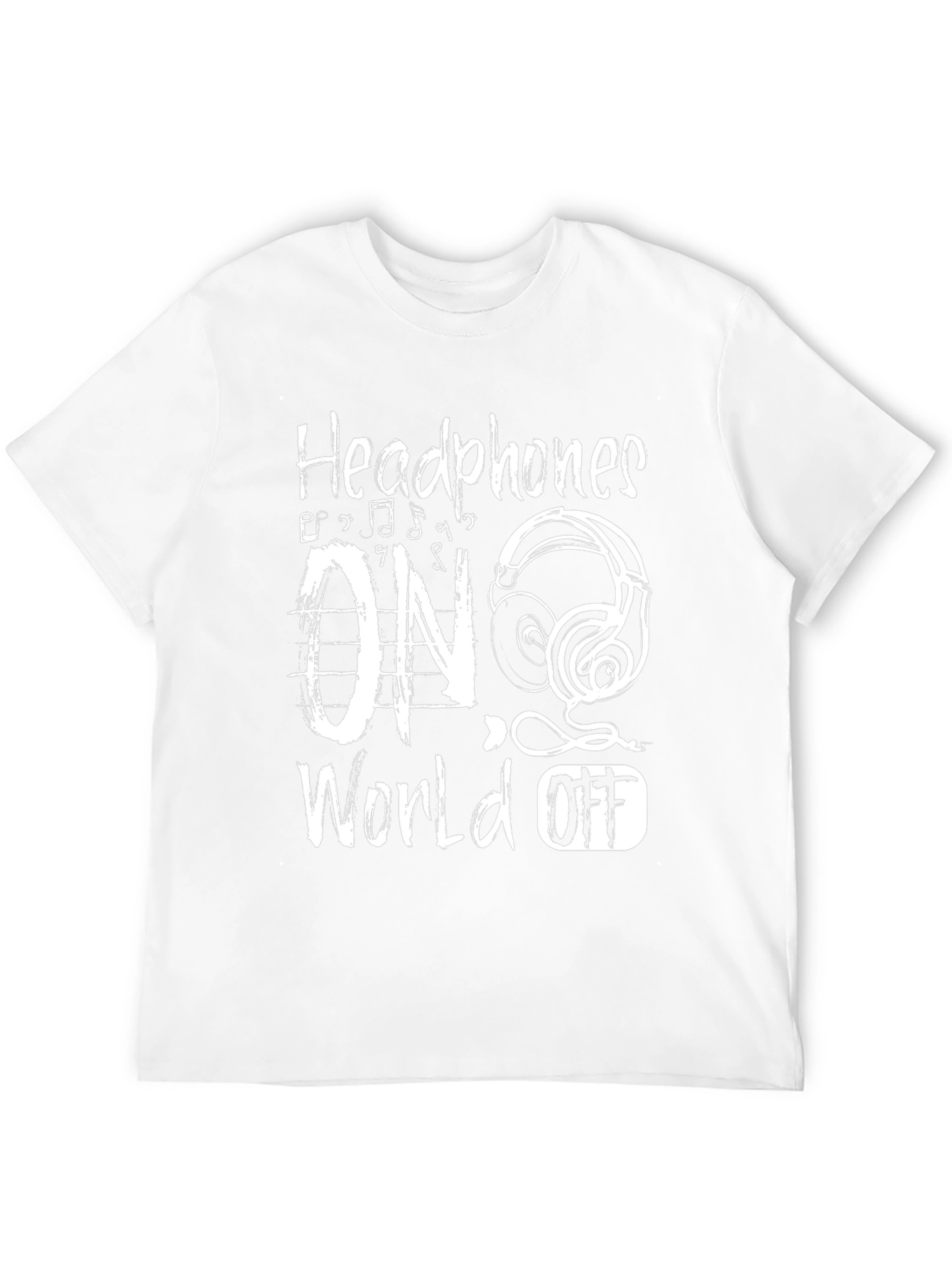 Headphones On World Off Graphic Tee