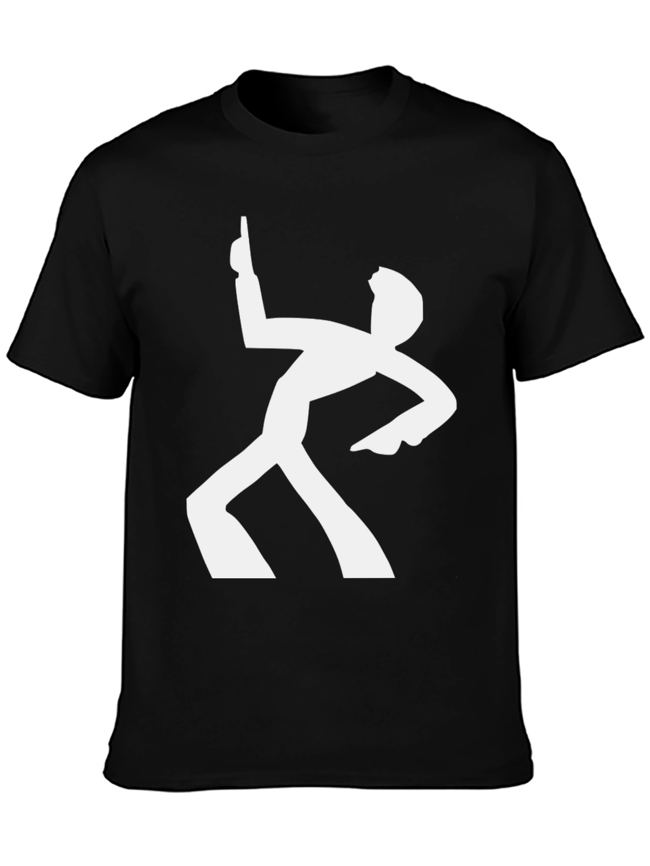 Retro Dance Silhouette Graphic Tee - Black