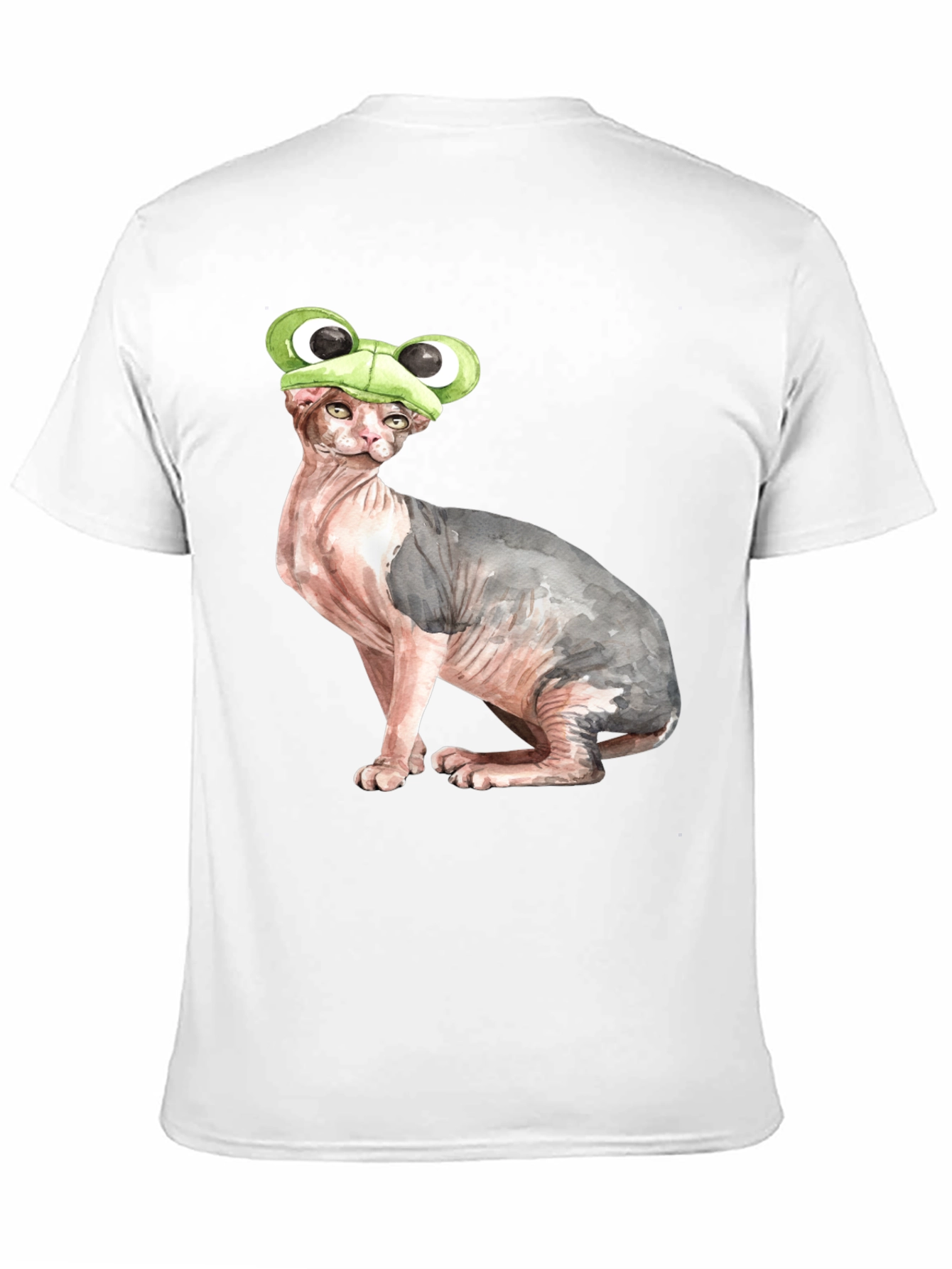 Frog Hat Cat T-Shirt Funny Animal Tee