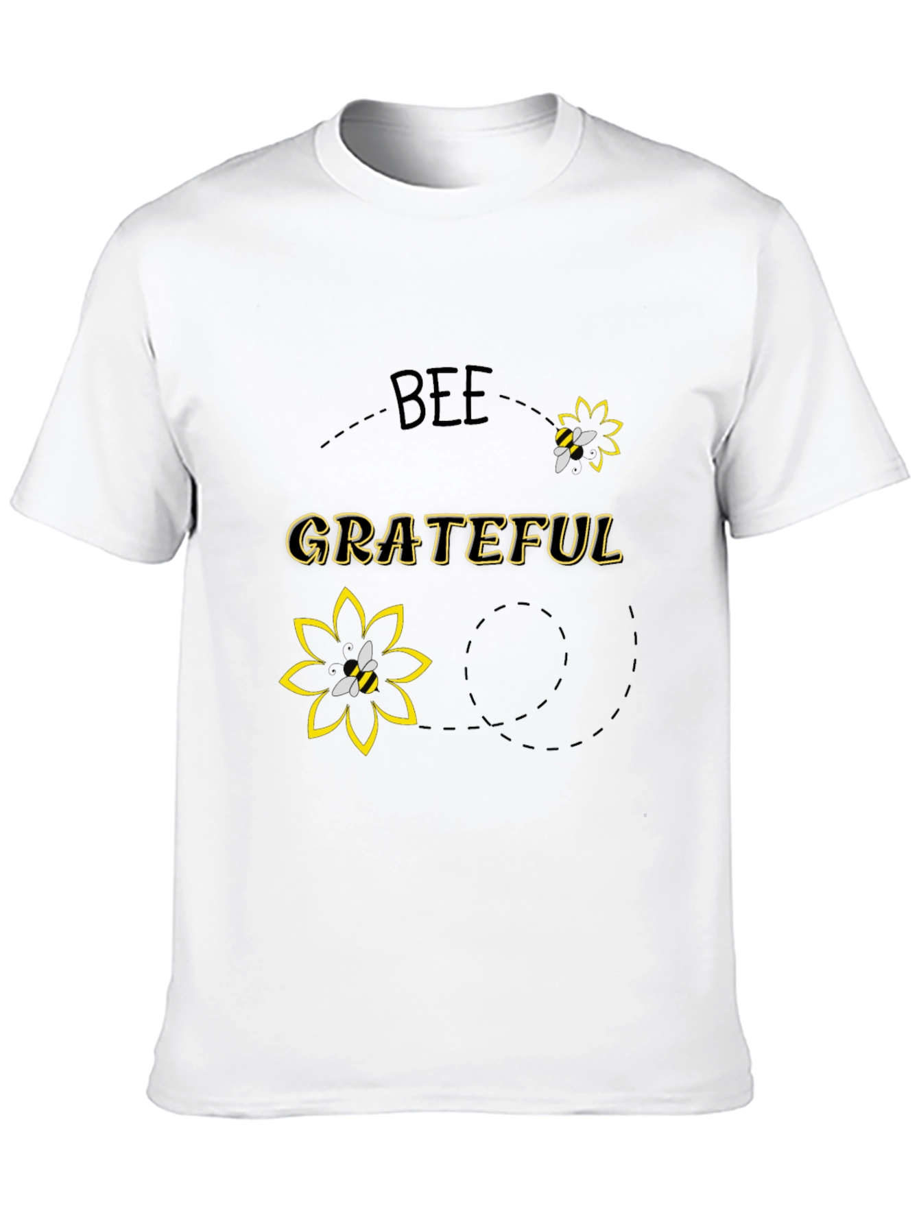 Bee Grateful Black Graphic T-Shirt