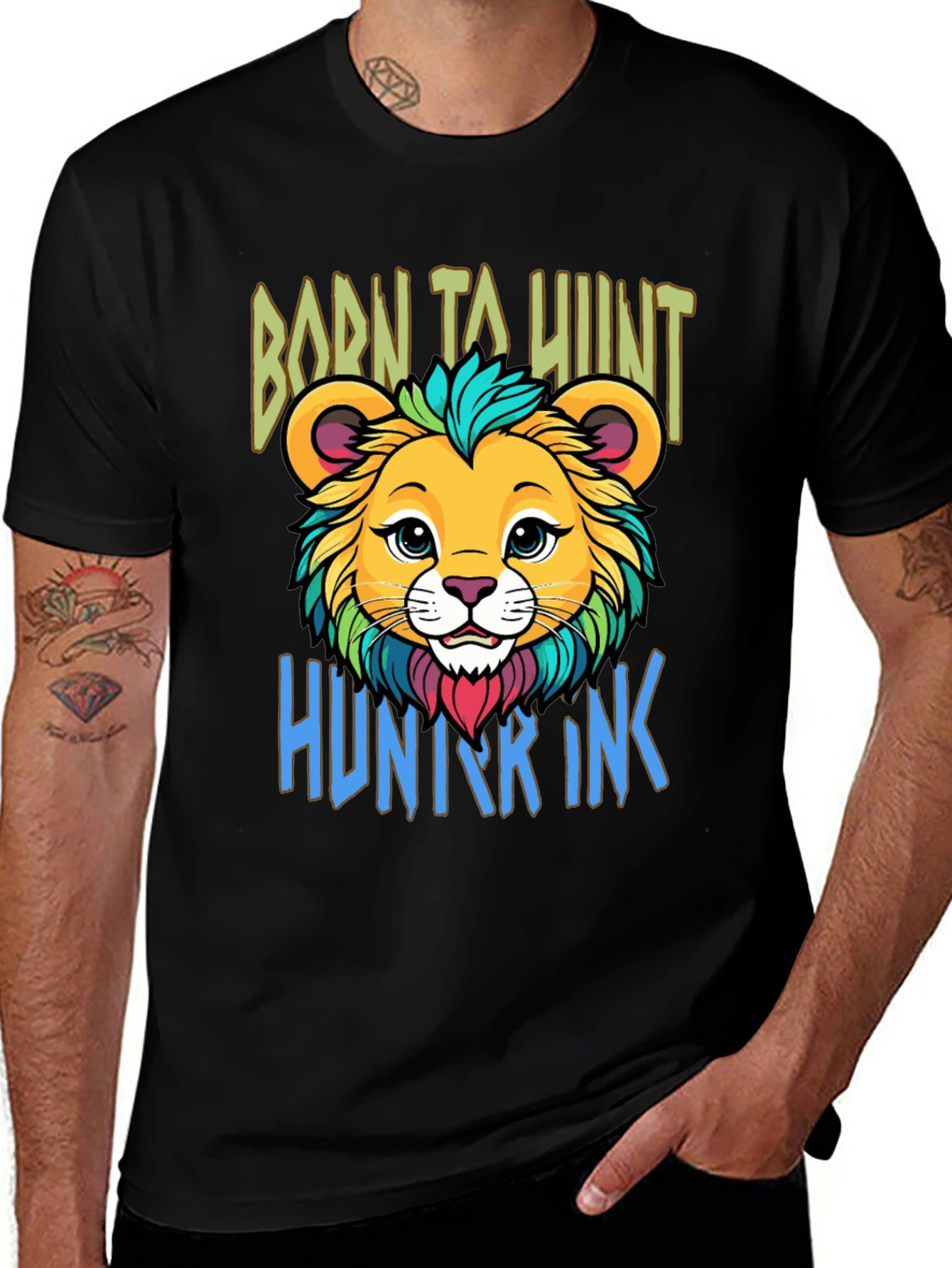 Born to Hunt Lion Graphic T-Shirt