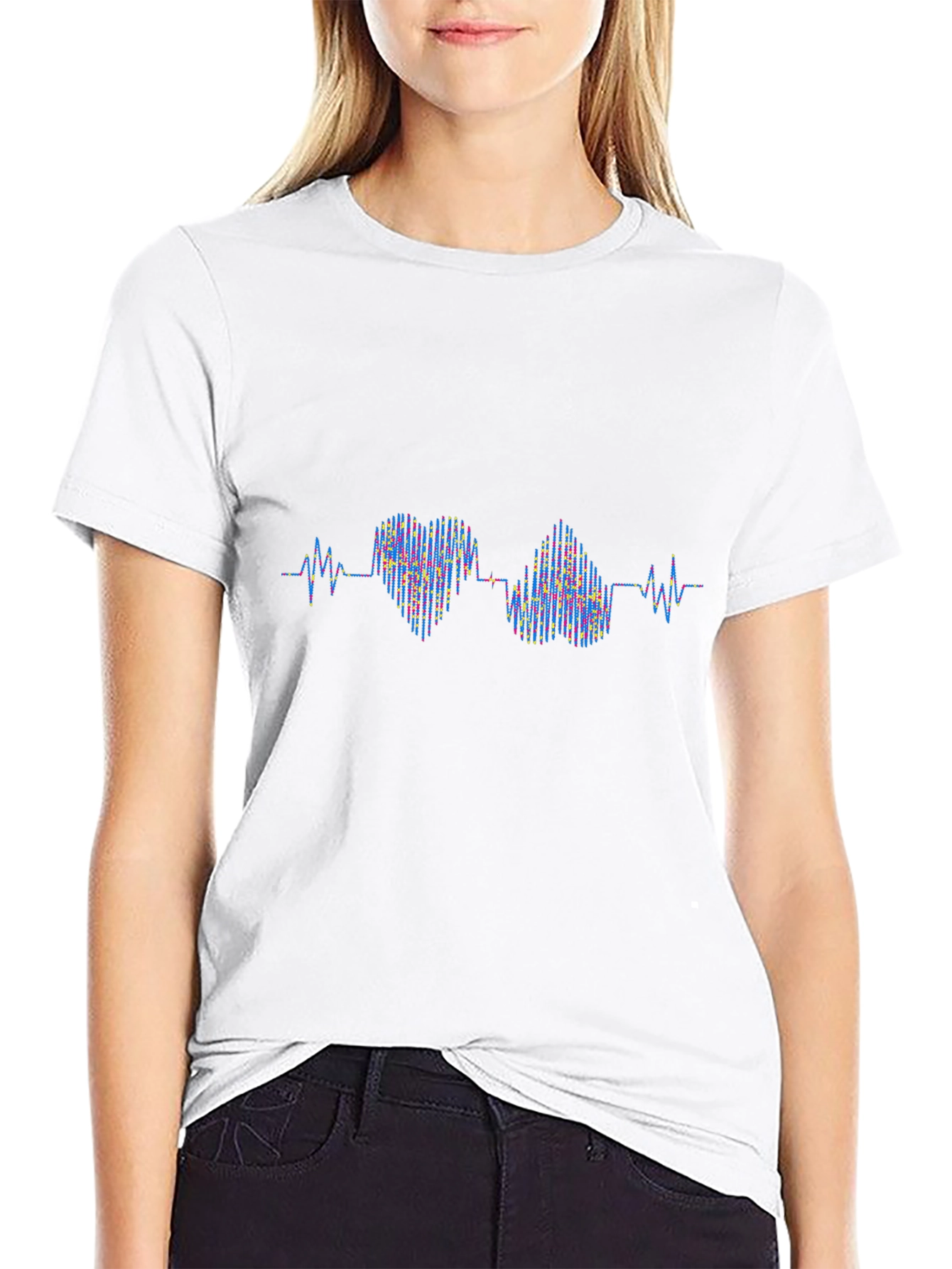 Heartbeat Love Pulse T-Shirt - Black
