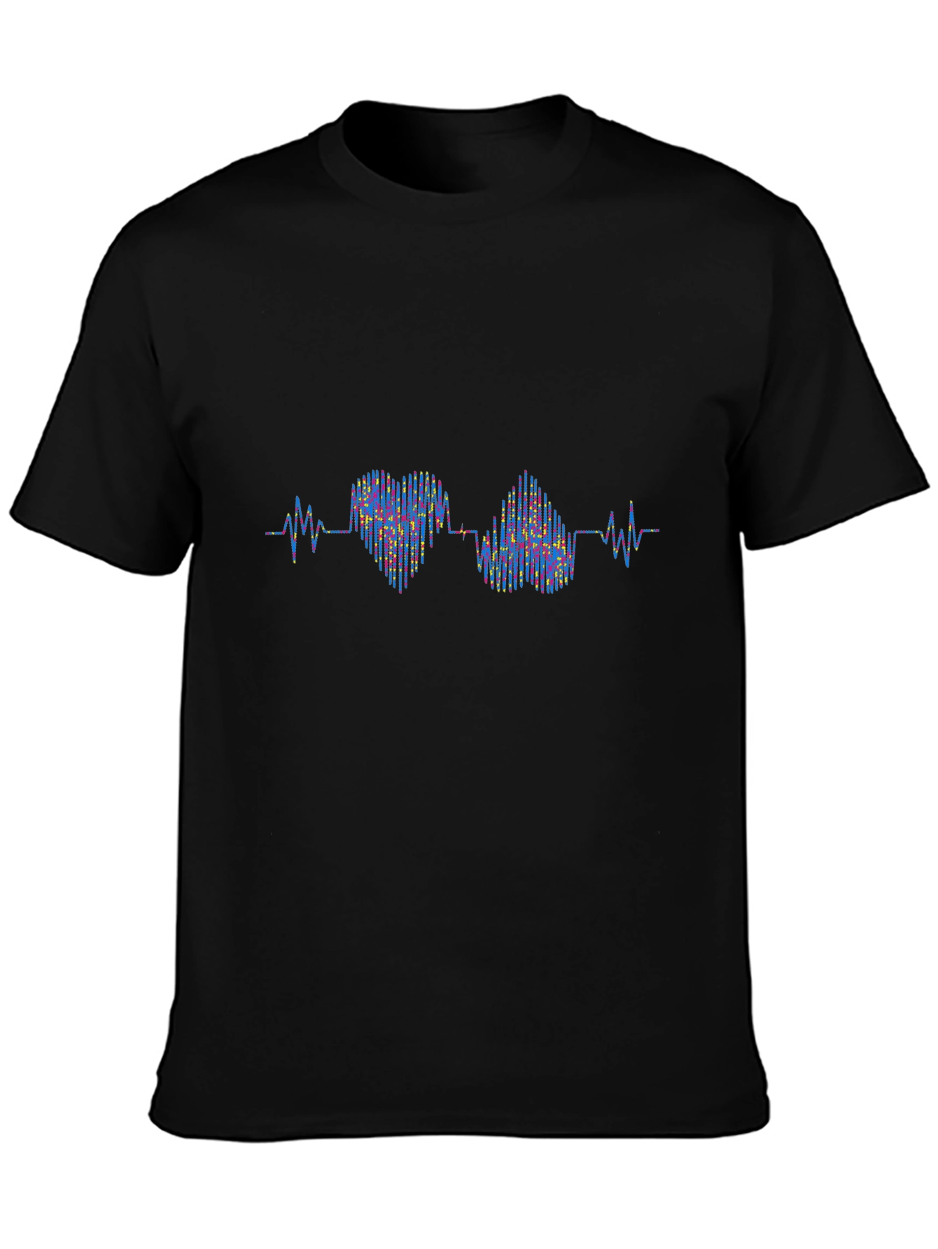 Heartbeat Love Pulse T-Shirt - Black