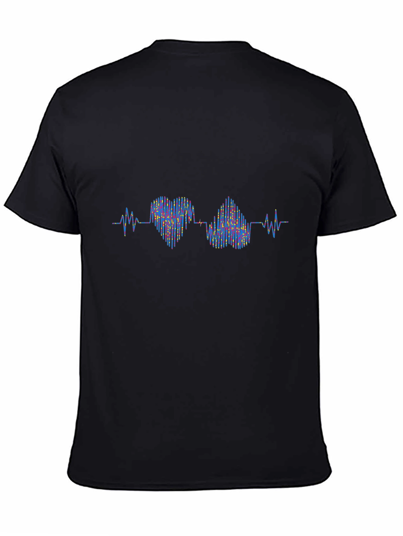 Heartbeat Love Pulse T-Shirt - Black
