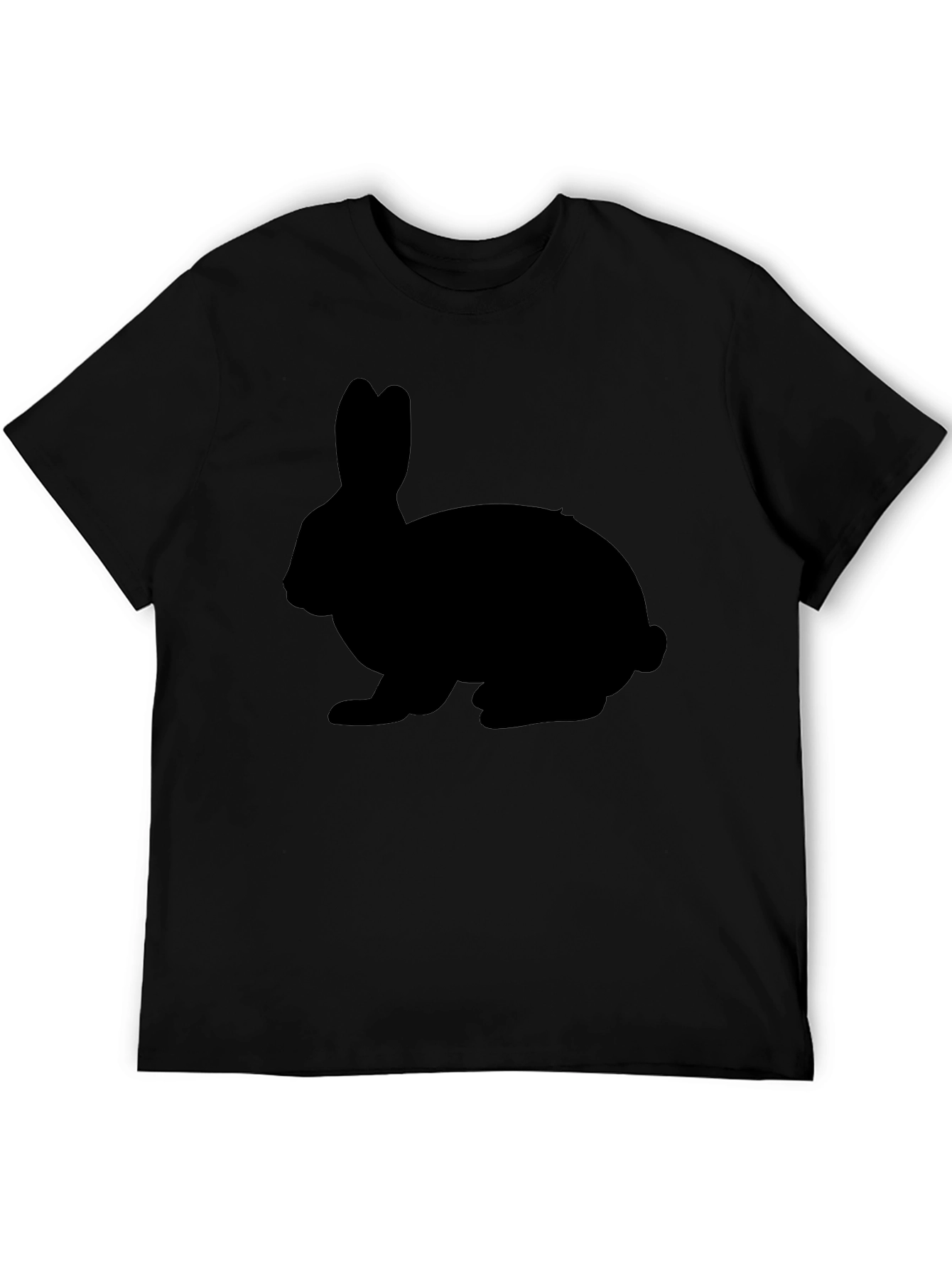Rabbit Silhouette Graphic Black T-Shirt
