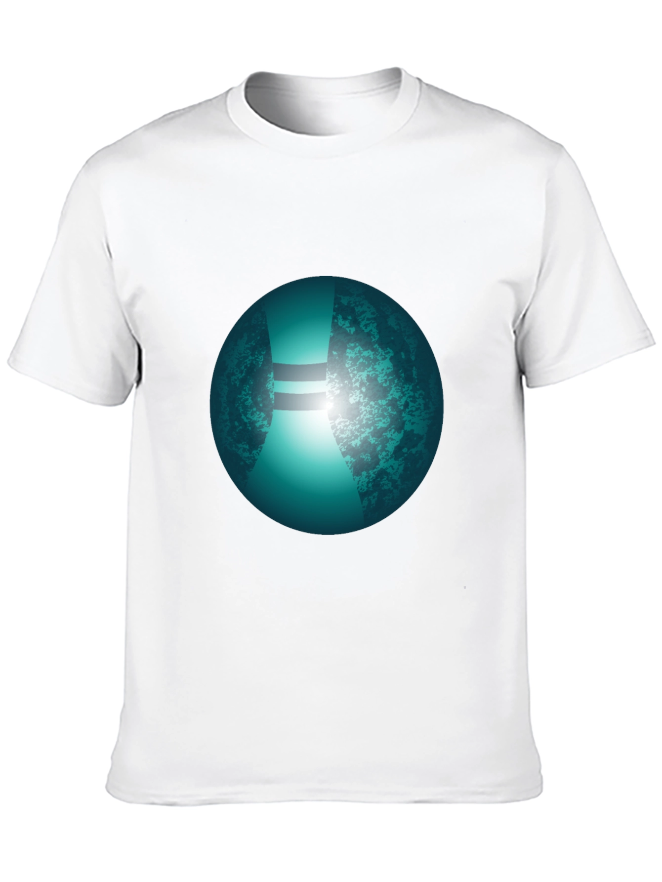 Mens Black T-Shirt with Graphic Orb Design