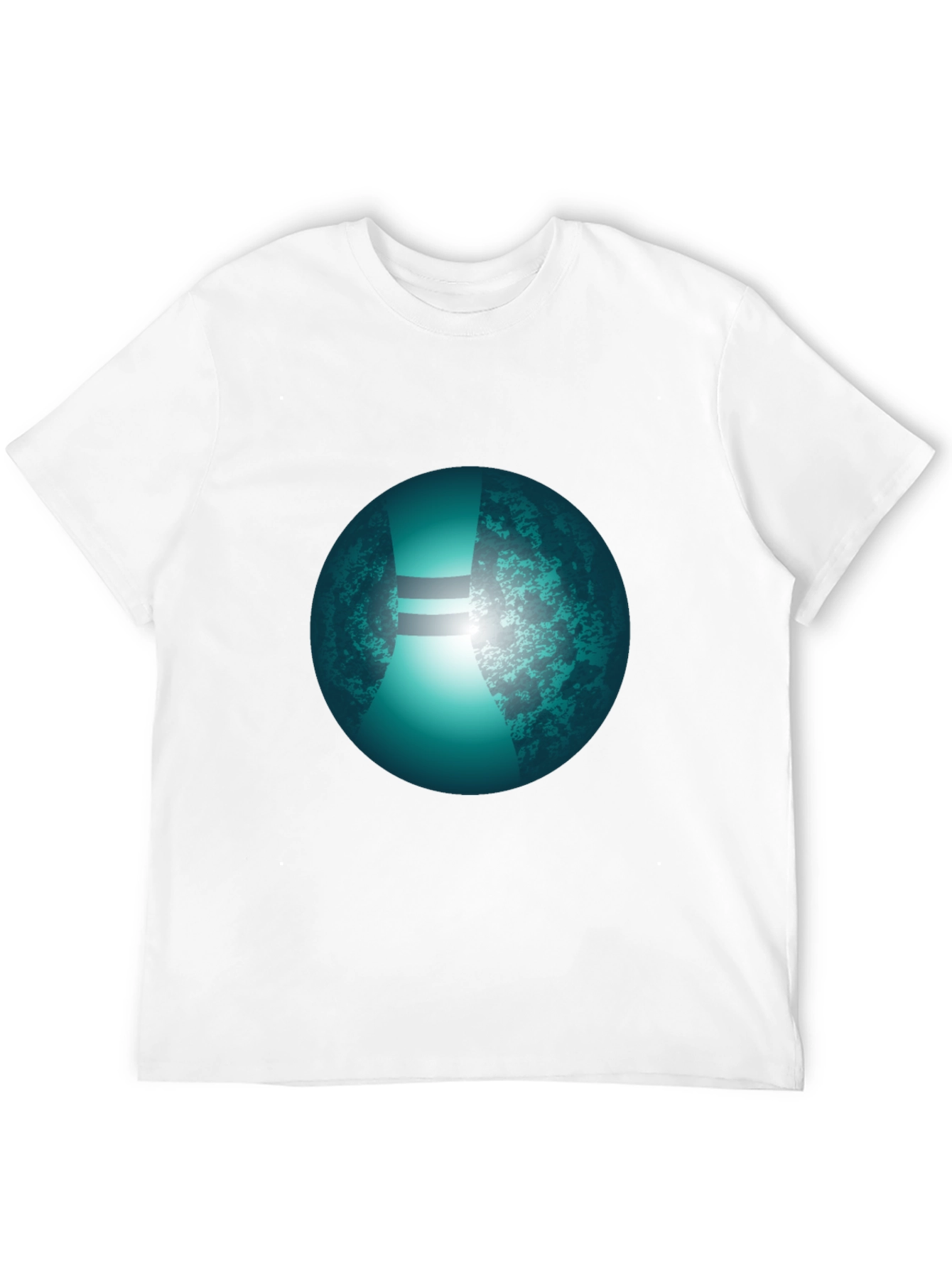 Mens Black T-Shirt with Graphic Orb Design