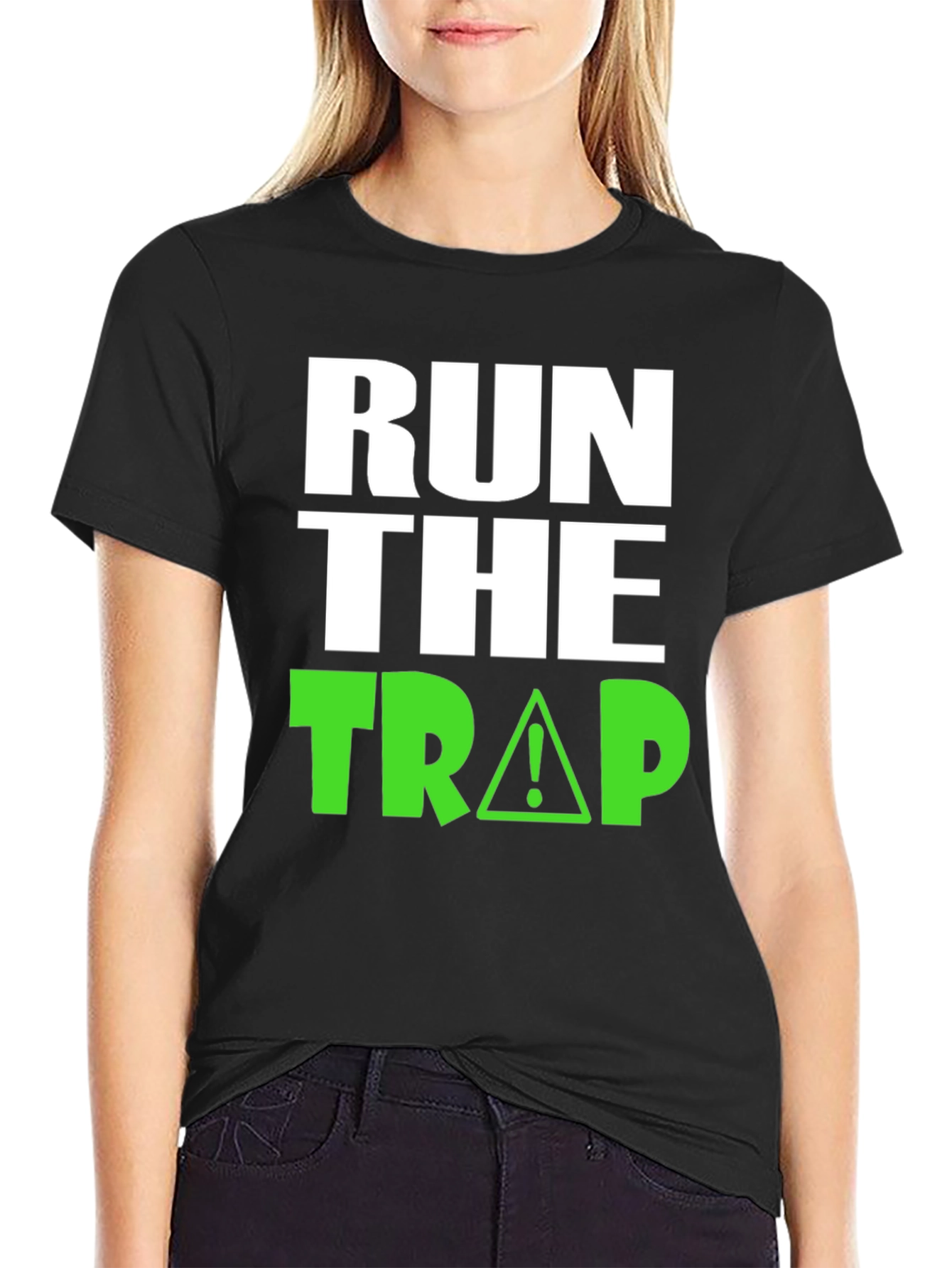 Run The Trap Graphic Tee - Black Cotton Blend