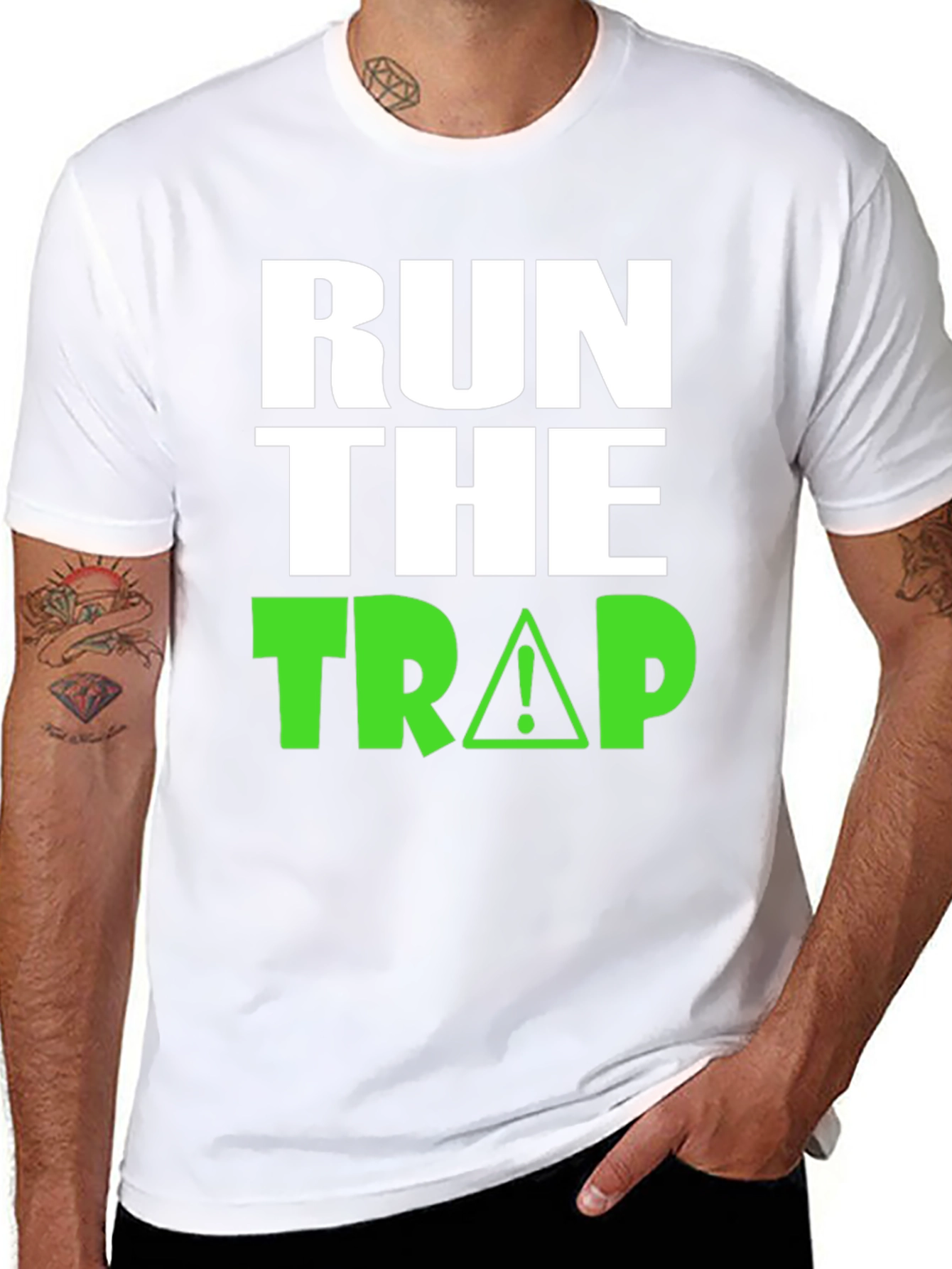 Run The Trap Graphic Tee - Black Cotton Blend