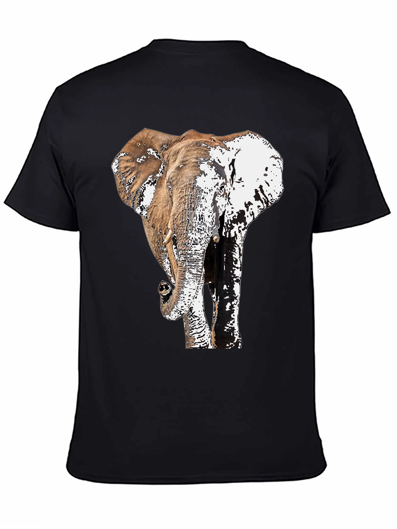 Elephant Graphic Print Black T-Shirt