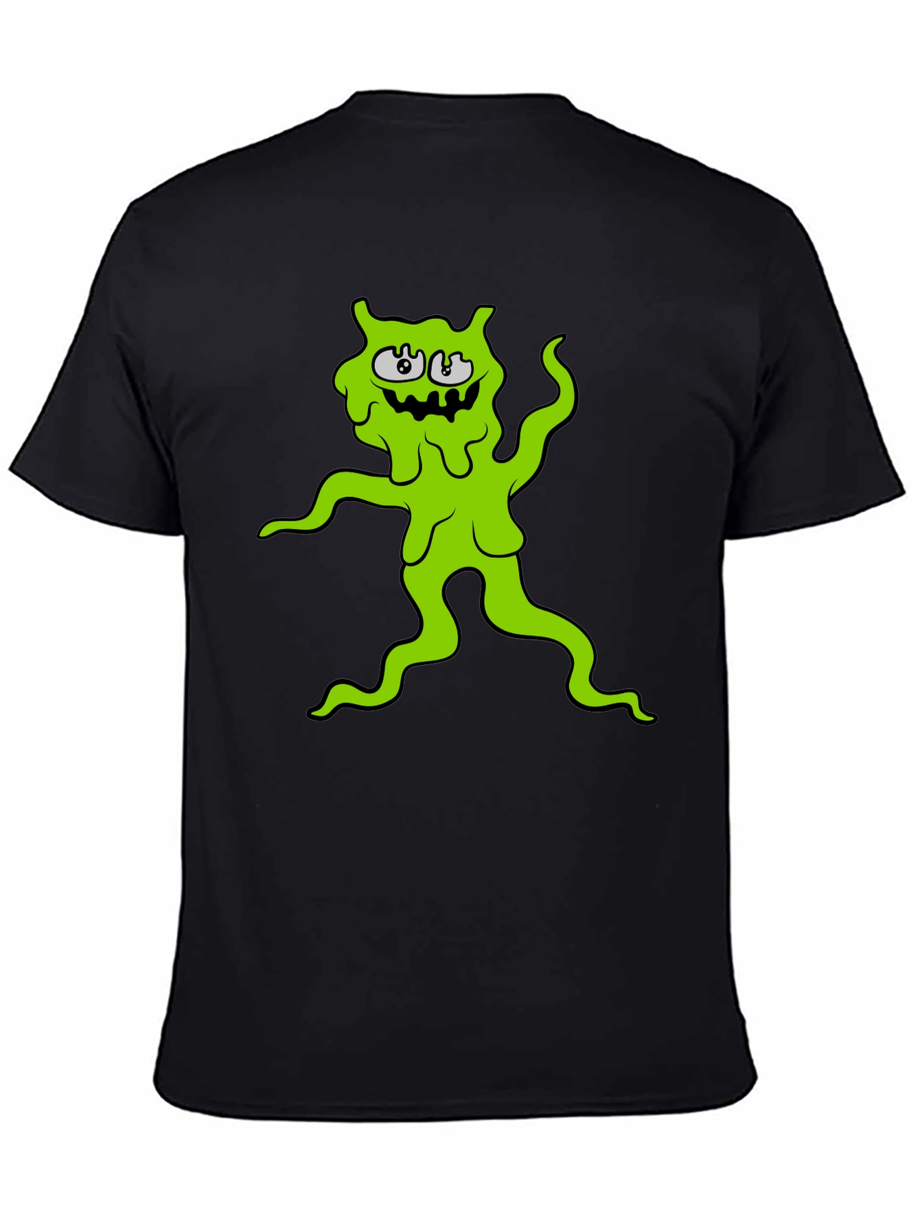 Green Slime Monster Graphic Tee - Black