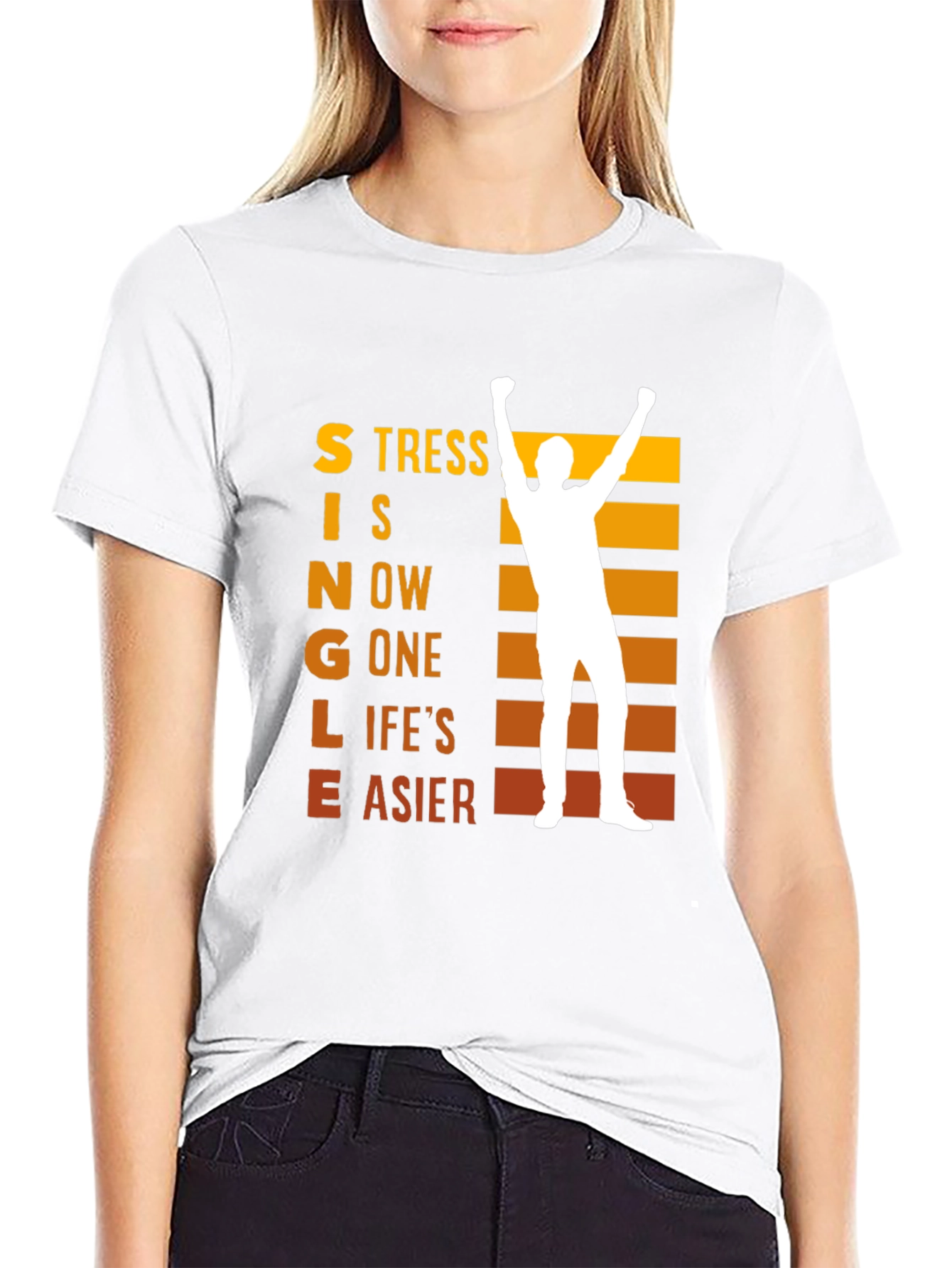 Single Now T-Shirt Stress Gone Life Easier Tee
