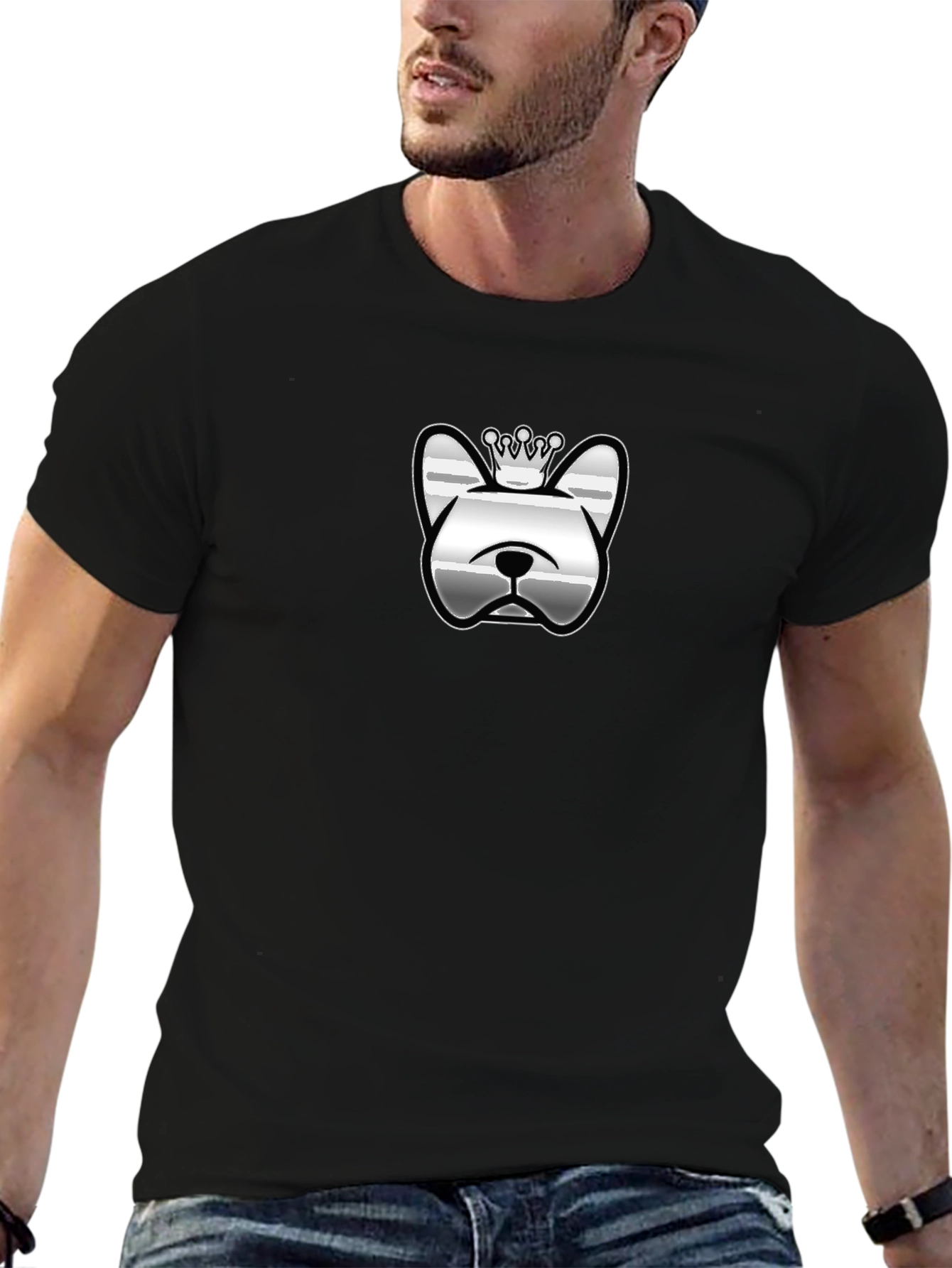 Dog Crown Graphic Black T-Shirt