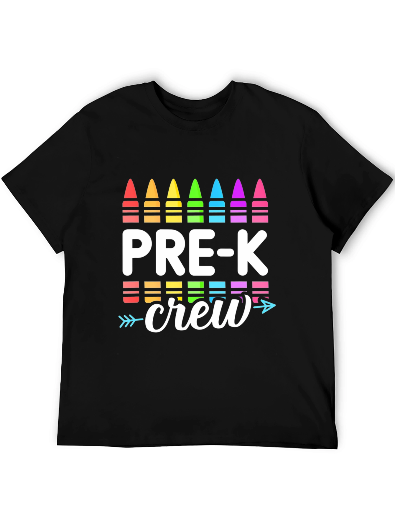 Pre-K Crew Teacher Shirt Rainbow Crayon Design