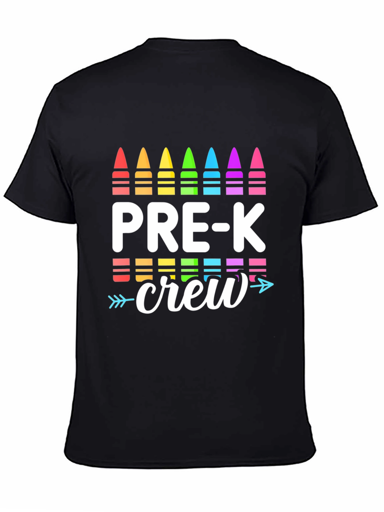 Pre-K Crew Teacher Shirt Rainbow Crayon Design
