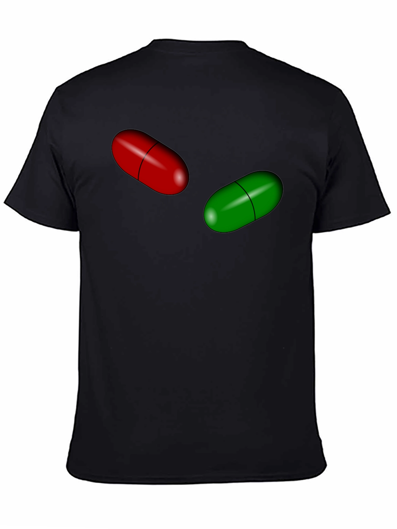Pill Design Black Cotton T-Shirt