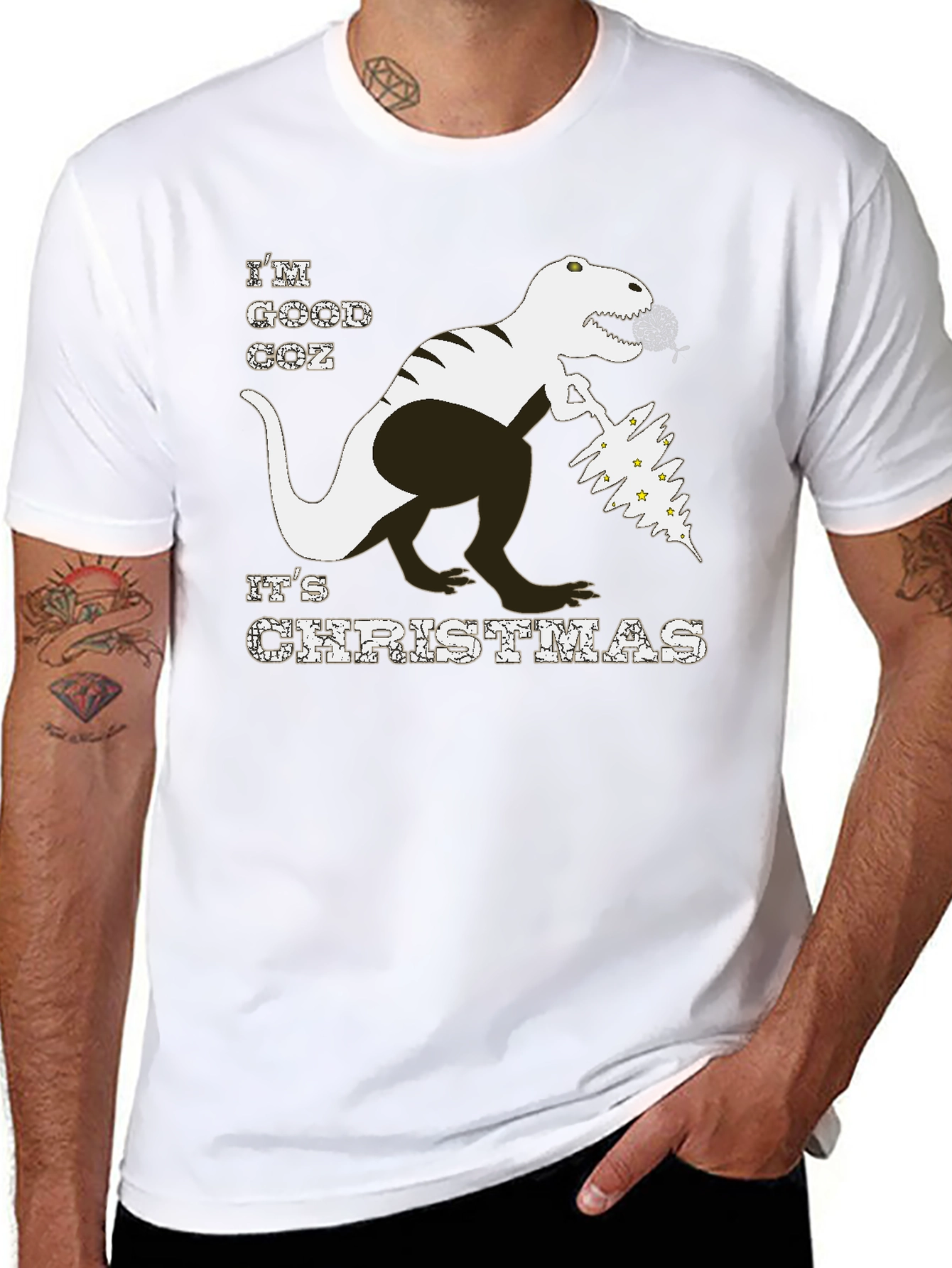 Christmas T-Rex T-Shirt - Good Coz Its Christmas