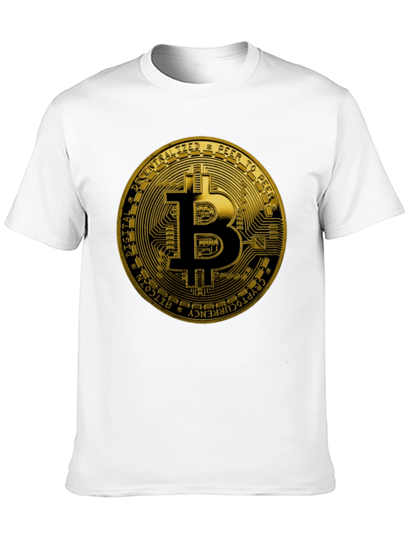 Bitcoin Gold Logo Graphic Print Black T-Shirt