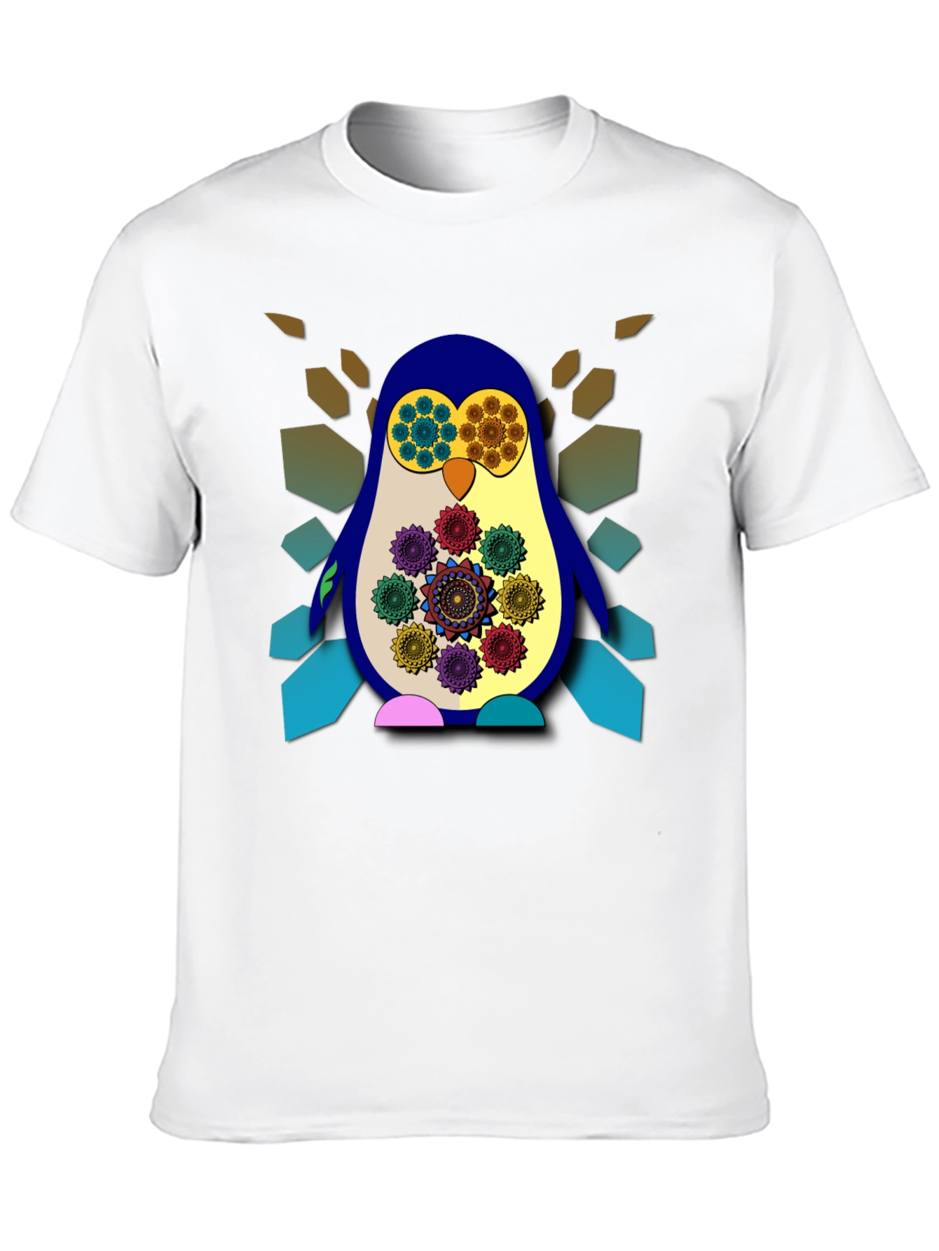 Funky Penguin Graphic Tee - Artistic Mens Black T-Shirt